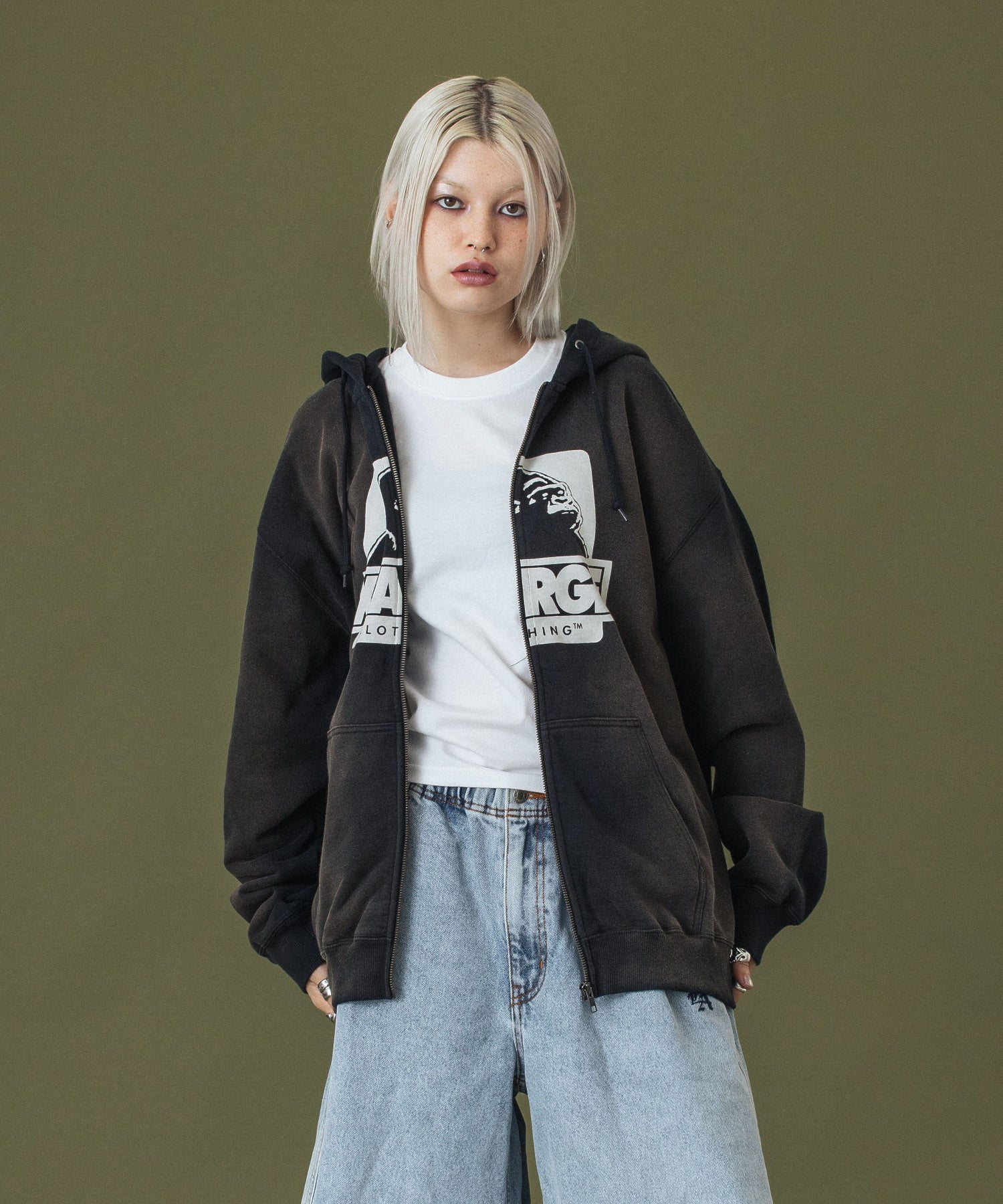 DISCHARGE PRINTED OG ZIP HOODED SWEATSHIRT - Image 11