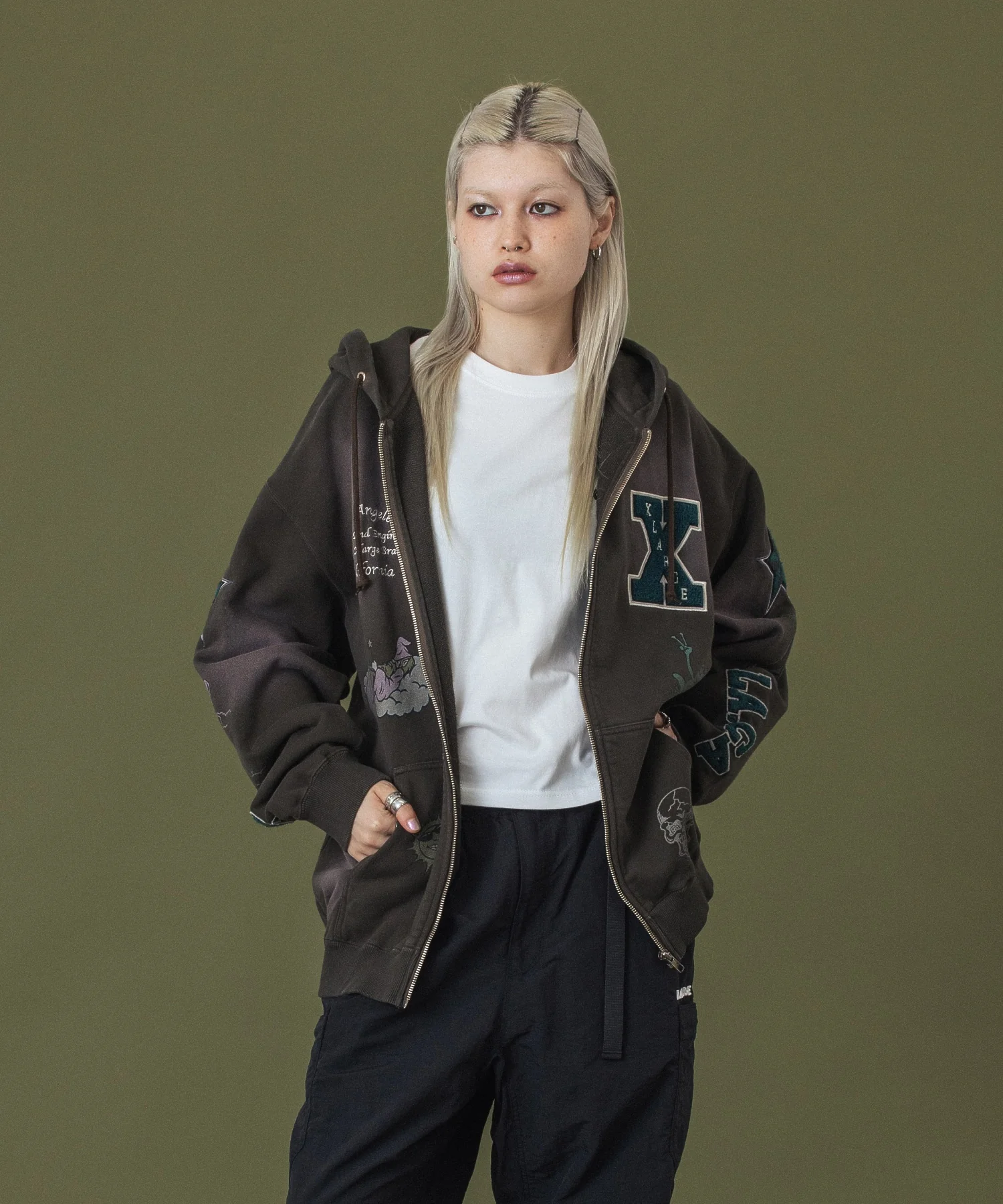 MULTI LOGO ZIP UP HOODED SWEATSHIRT - Image 7