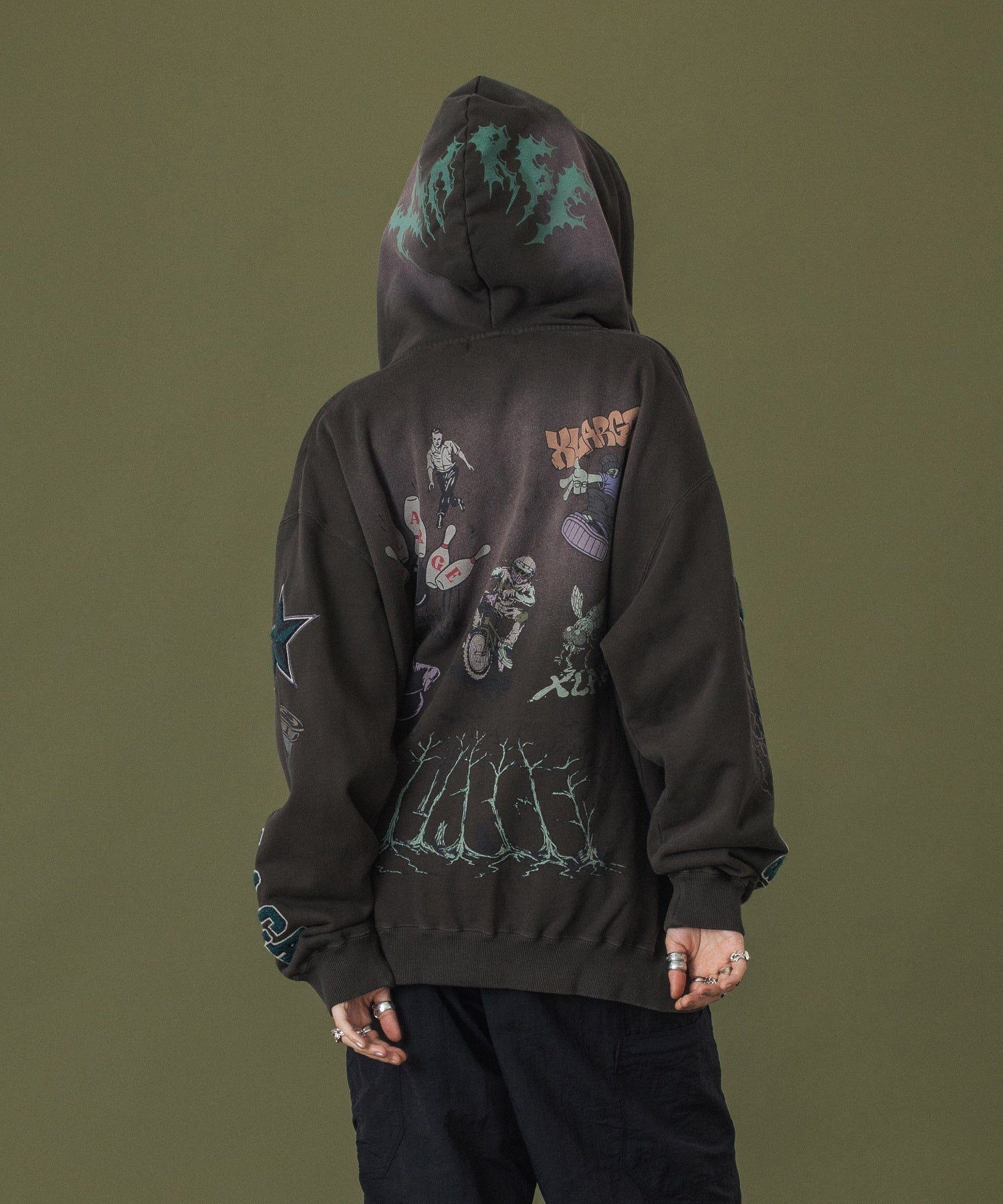 MULTI LOGO ZIP UP HOODED SWEATSHIRT - Image 8