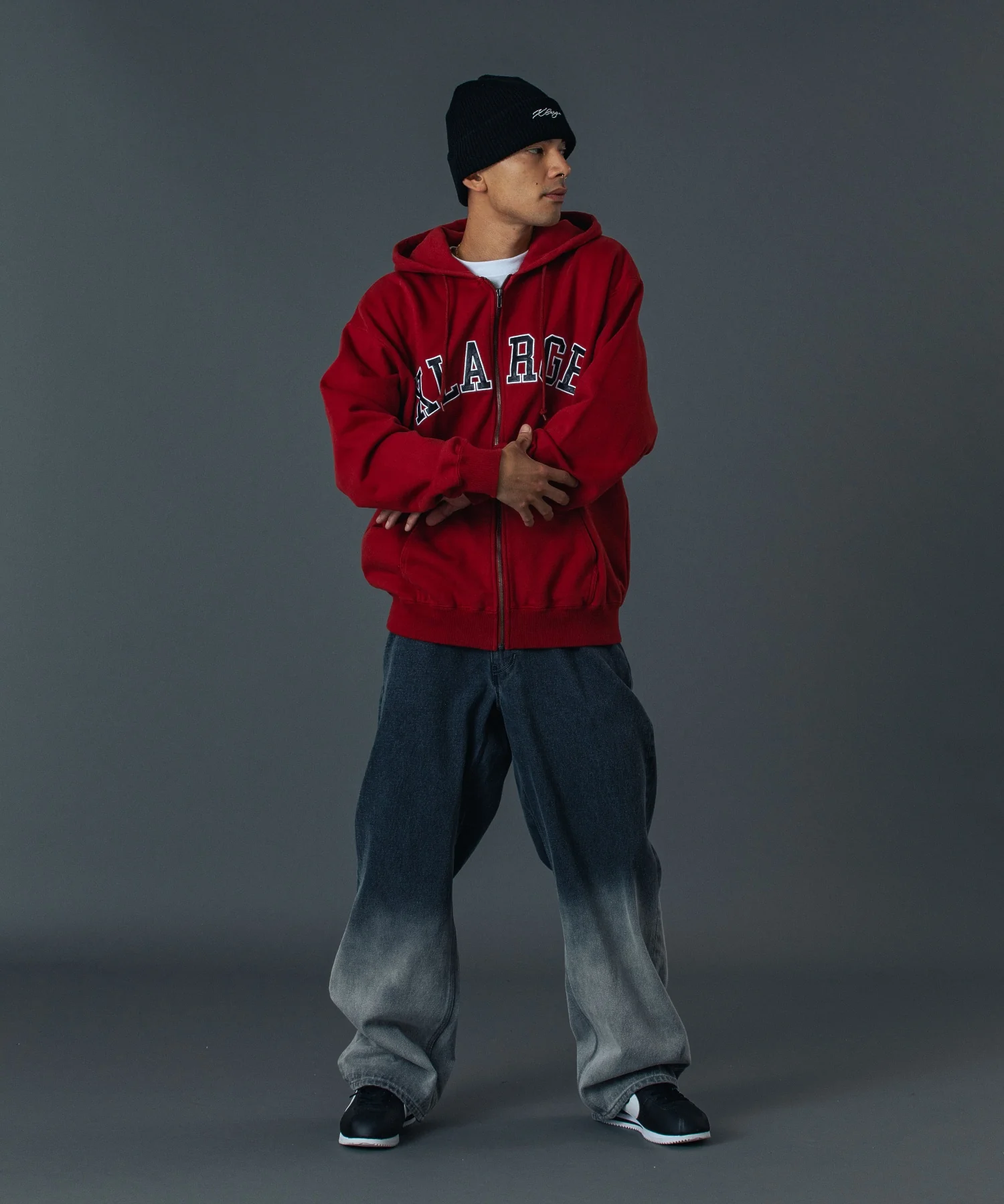 PERFORATED LEATHER LOGO ZIP UP HOODED SWEATSHIRT - Image 13