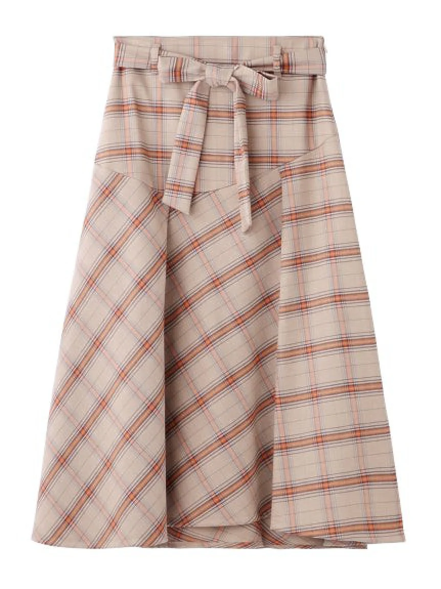 PLAID FLARE SKIRT MILKFED. - Image 2