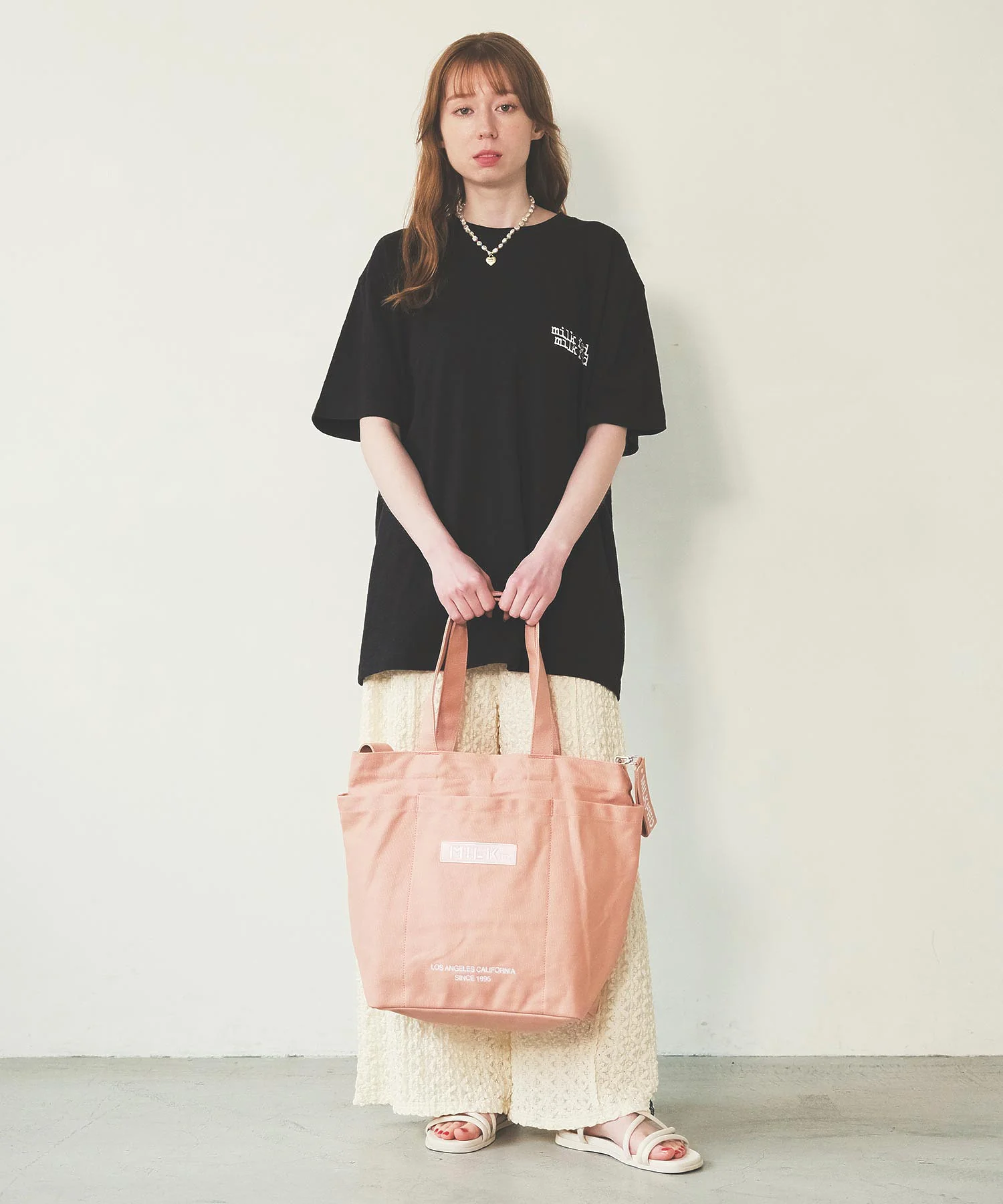 BAR AND UNDER LOGO BIG CANVAS BAG MILKFED. - Image 21