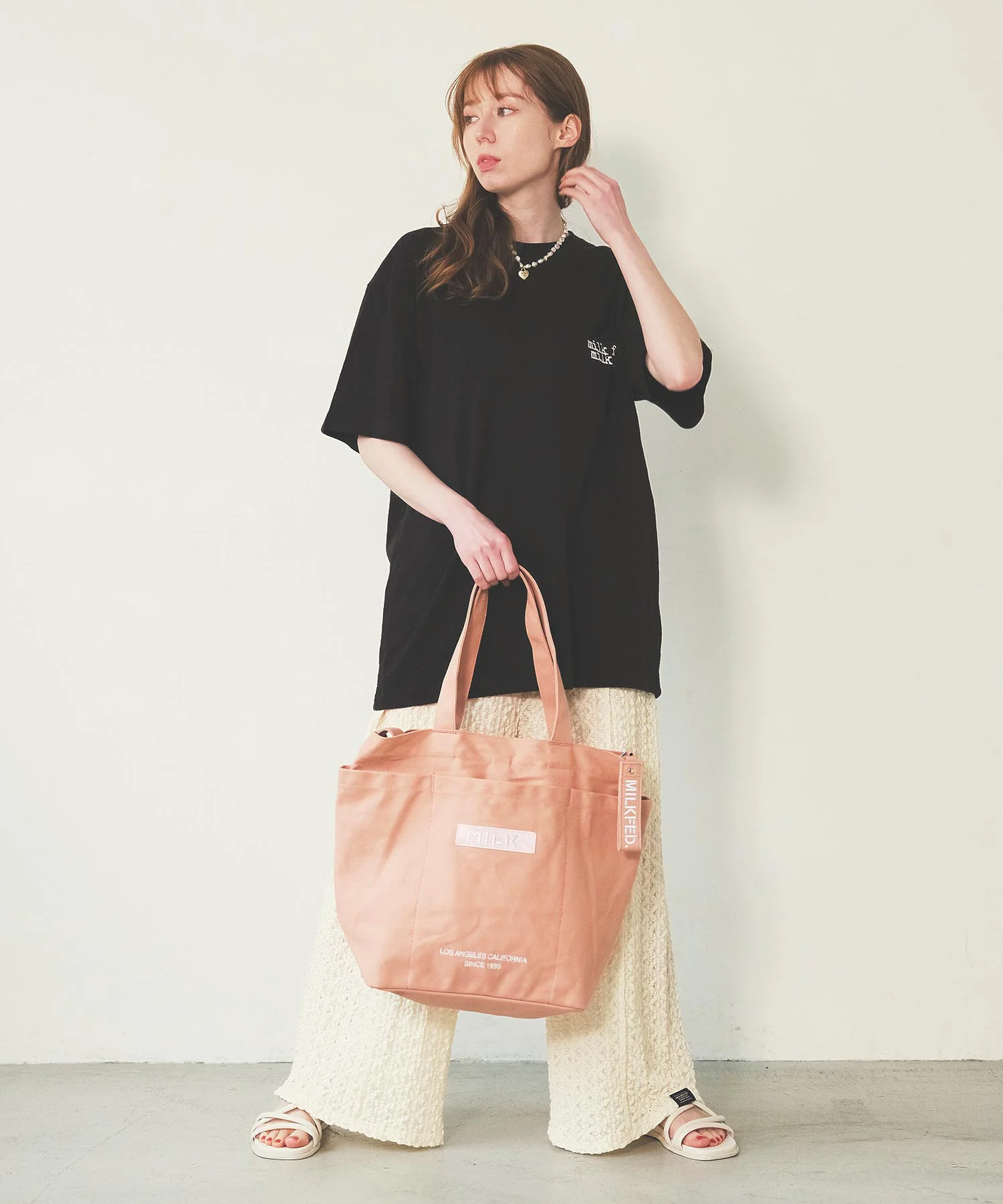 BAR AND UNDER LOGO BIG CANVAS BAG MILKFED. - Image 22
