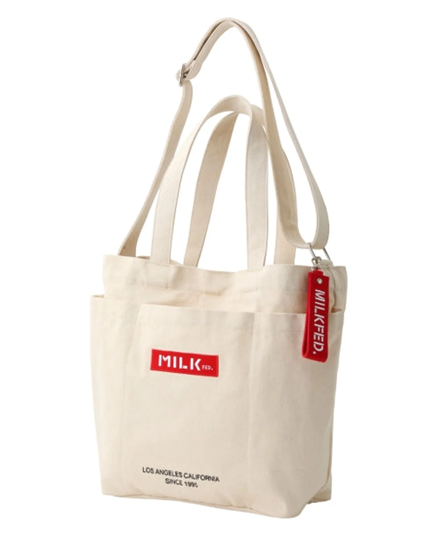 BAR AND UNDER LOGO BIG CANVAS BAG MILKFED. - Image 5