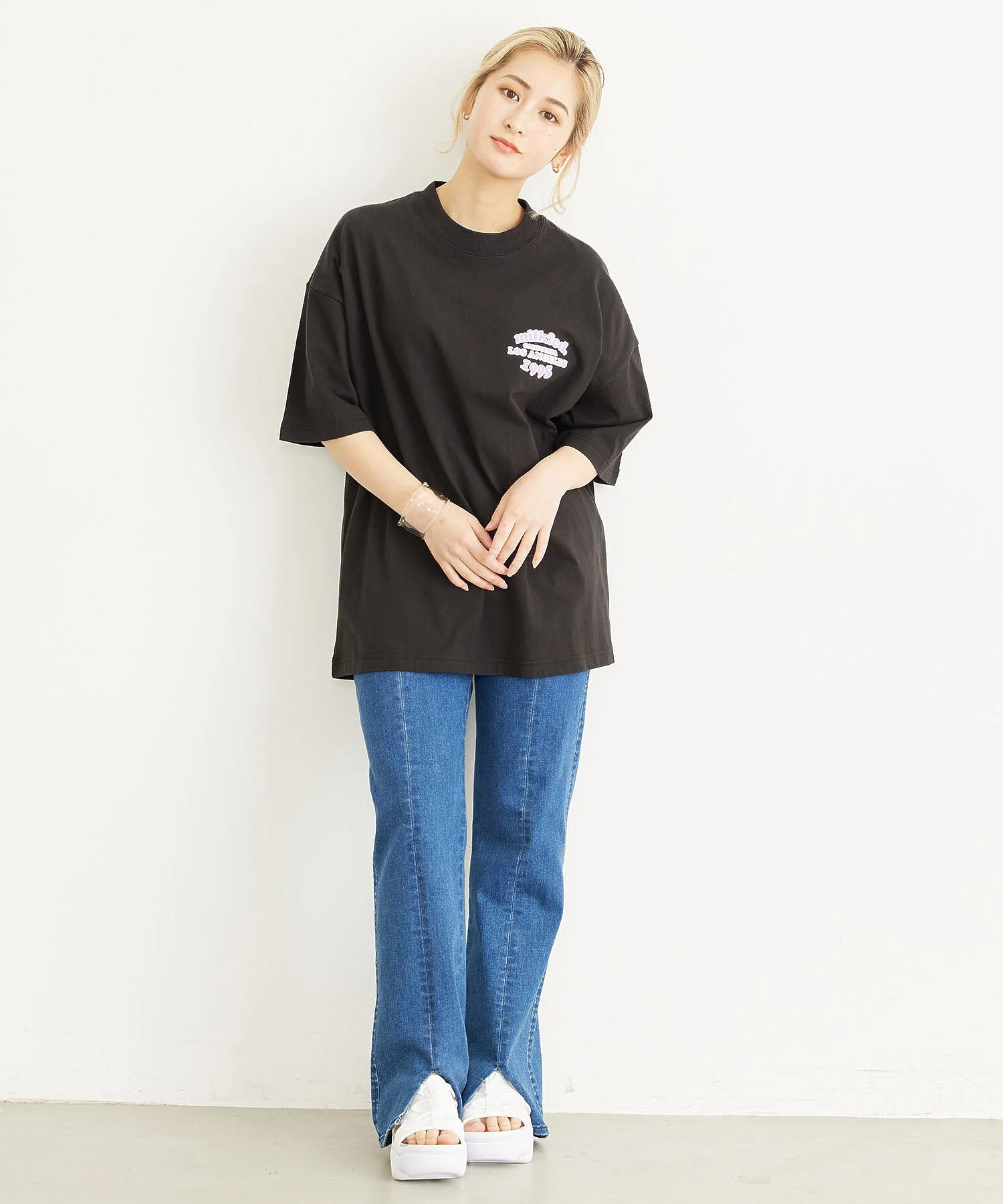 DENIM SLIT PANTS MILKFED. - Image 7