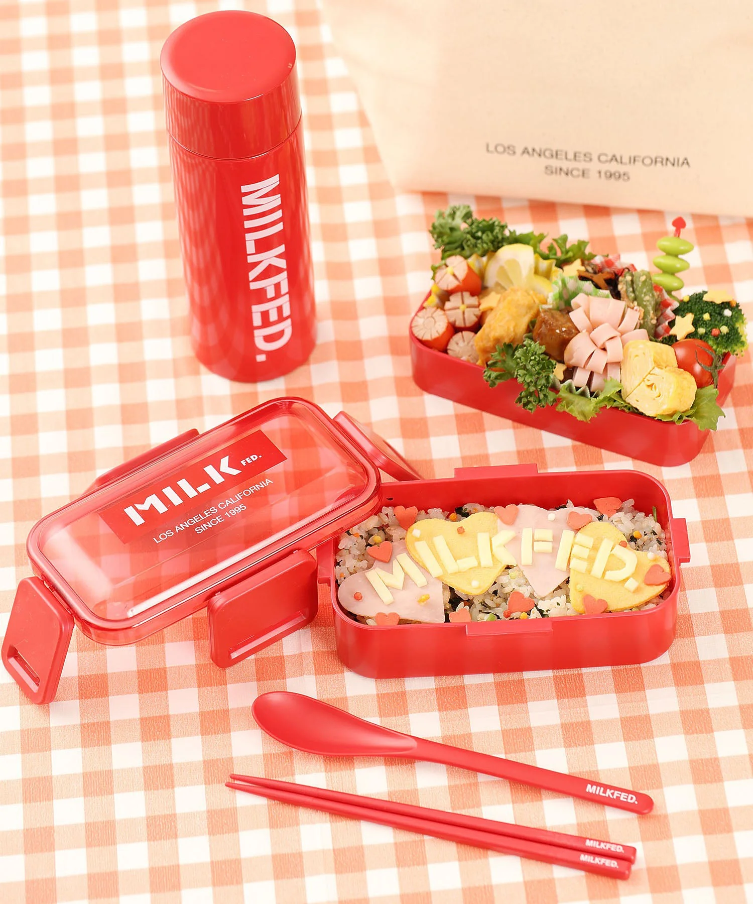 LIFE STYLE｜LOGO TOW TIERED LUNCH BOX RED MILKFED. - Image 2