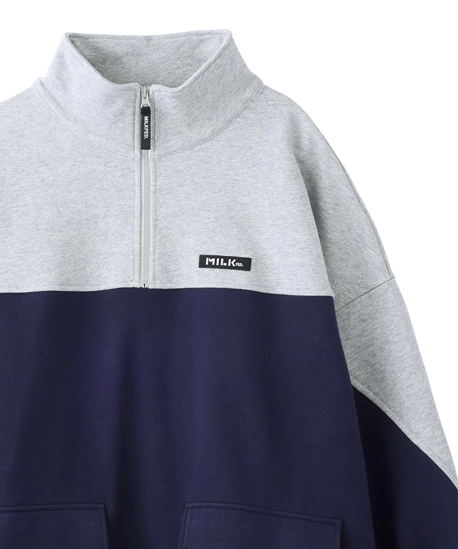 BICOLOR HALF ZIP SWEAT TOP MILKFED. - Image 3