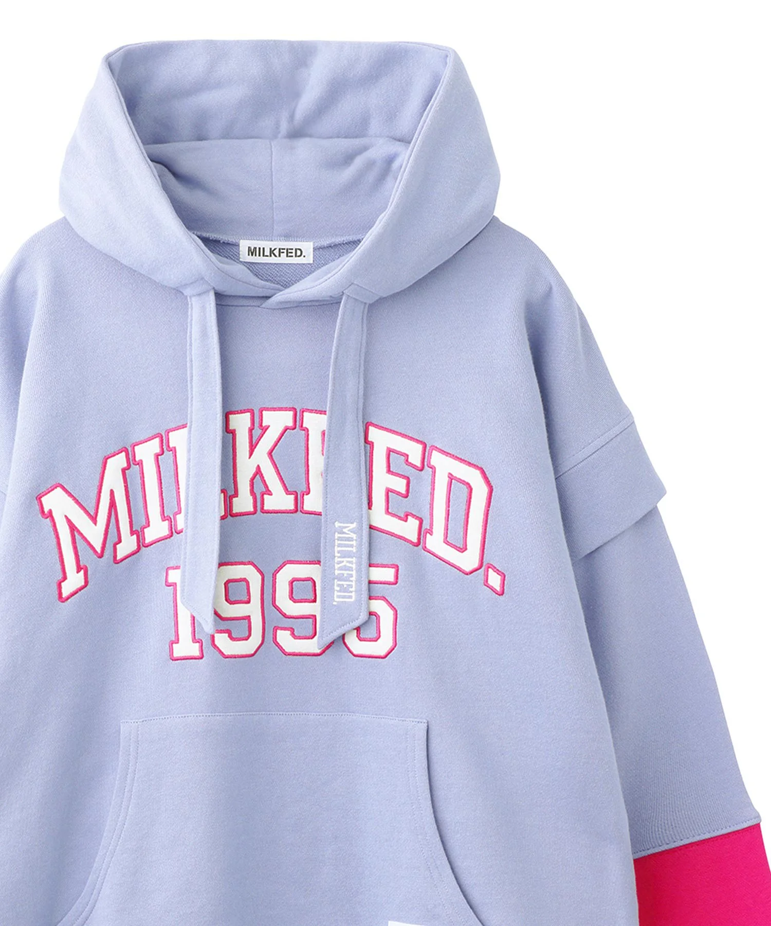 LAYERED SLEEVE  PATCH LOGO SWEAT HOODIE MILKFED. - Image 2
