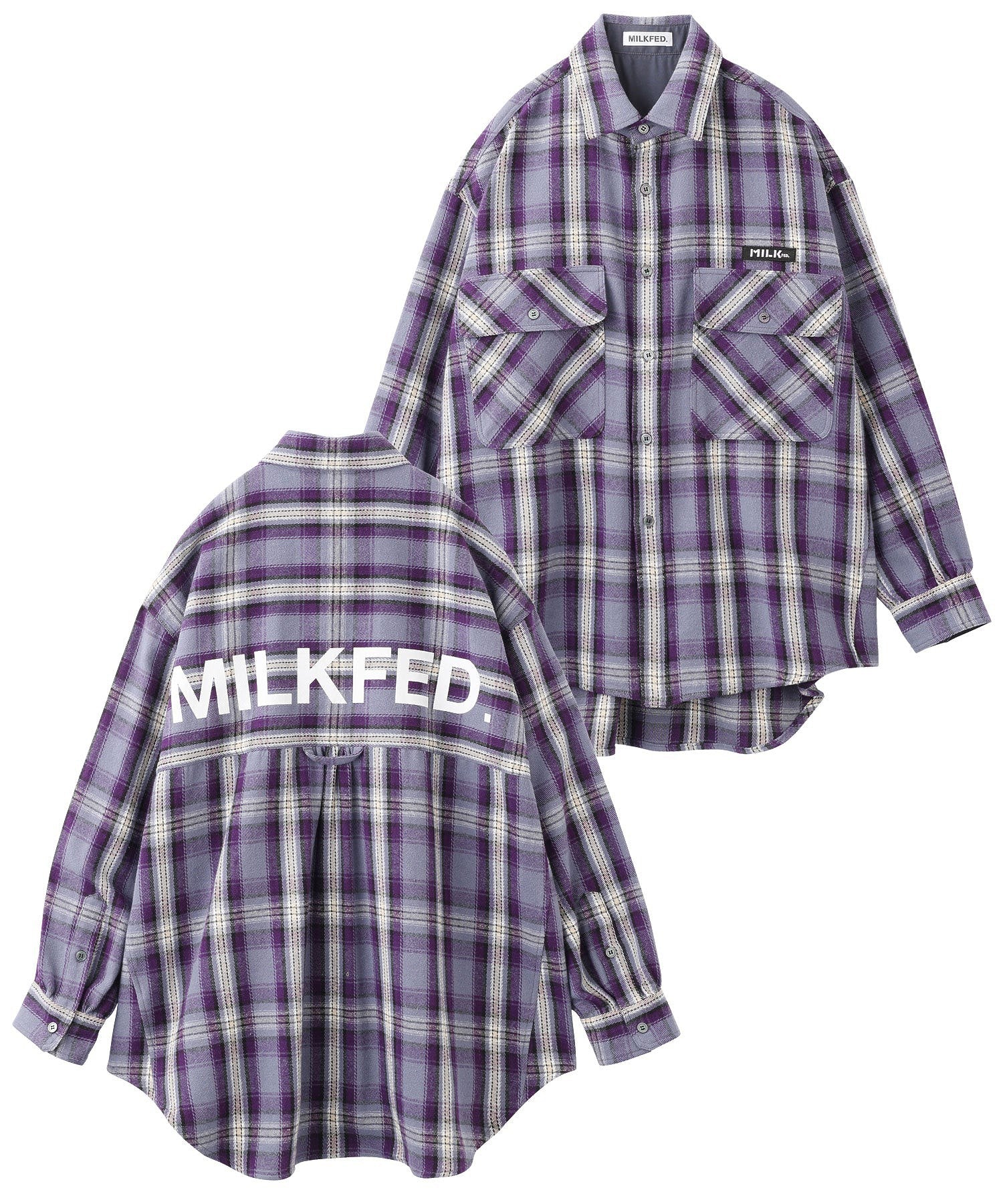 BACK LOGO PLAID SHIRT MILKFED. - Image 25