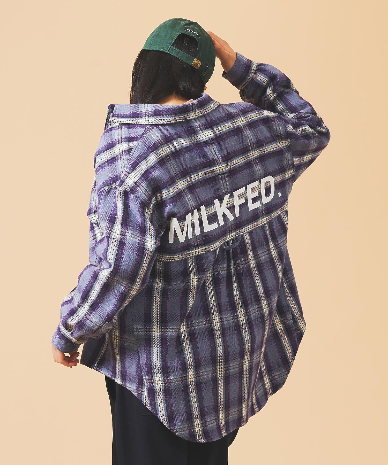 BACK LOGO PLAID SHIRT MILKFED. - Image 3