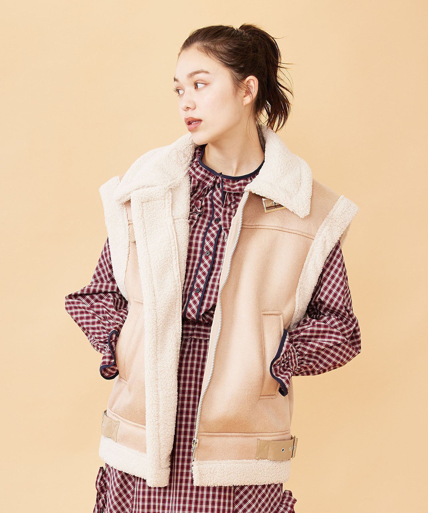 FAUX MOUTON VEST MILKFED. - Image 4