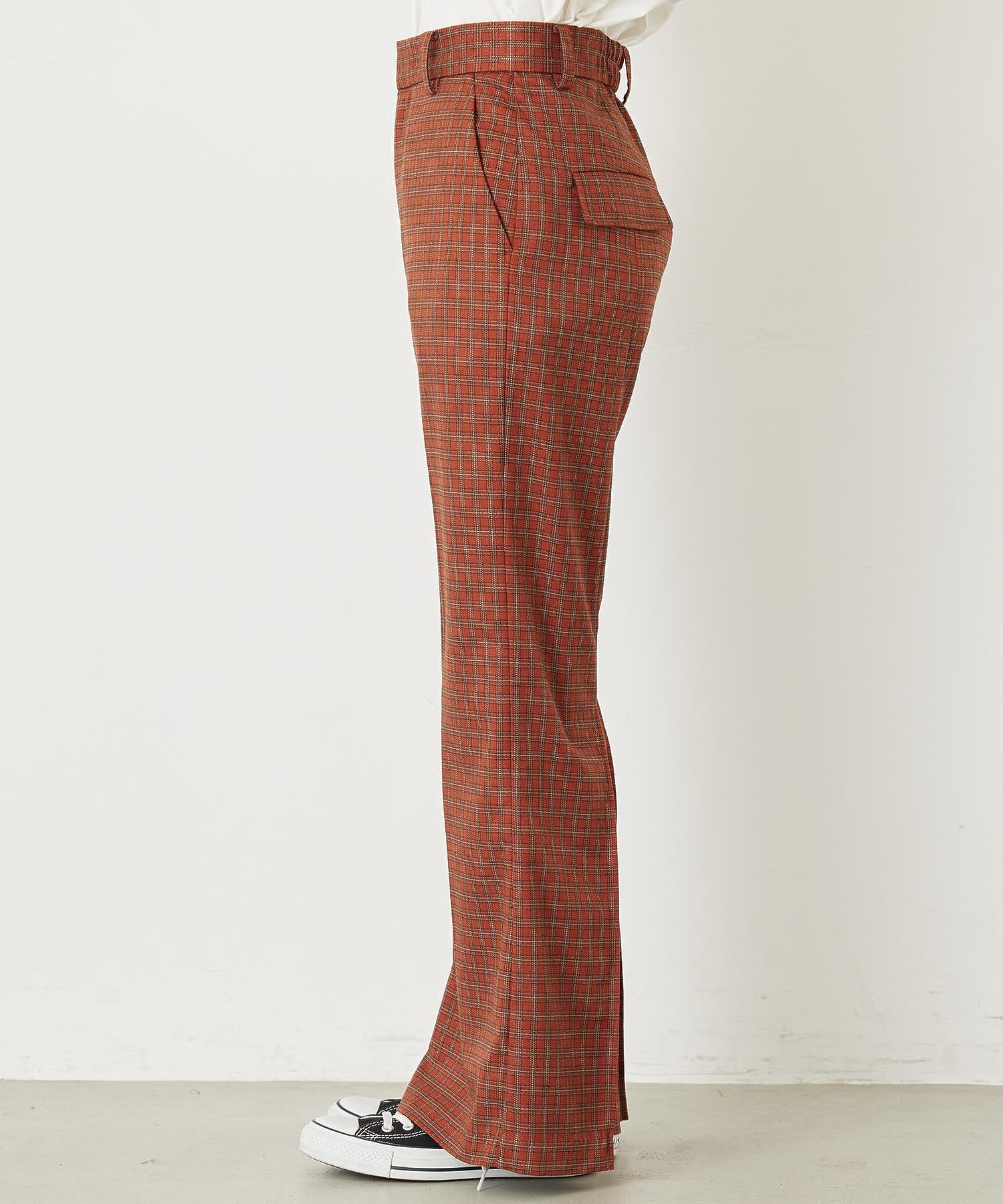 PLAID INVERTED BOX PLEAT PANTS MILKFED. - Image 15
