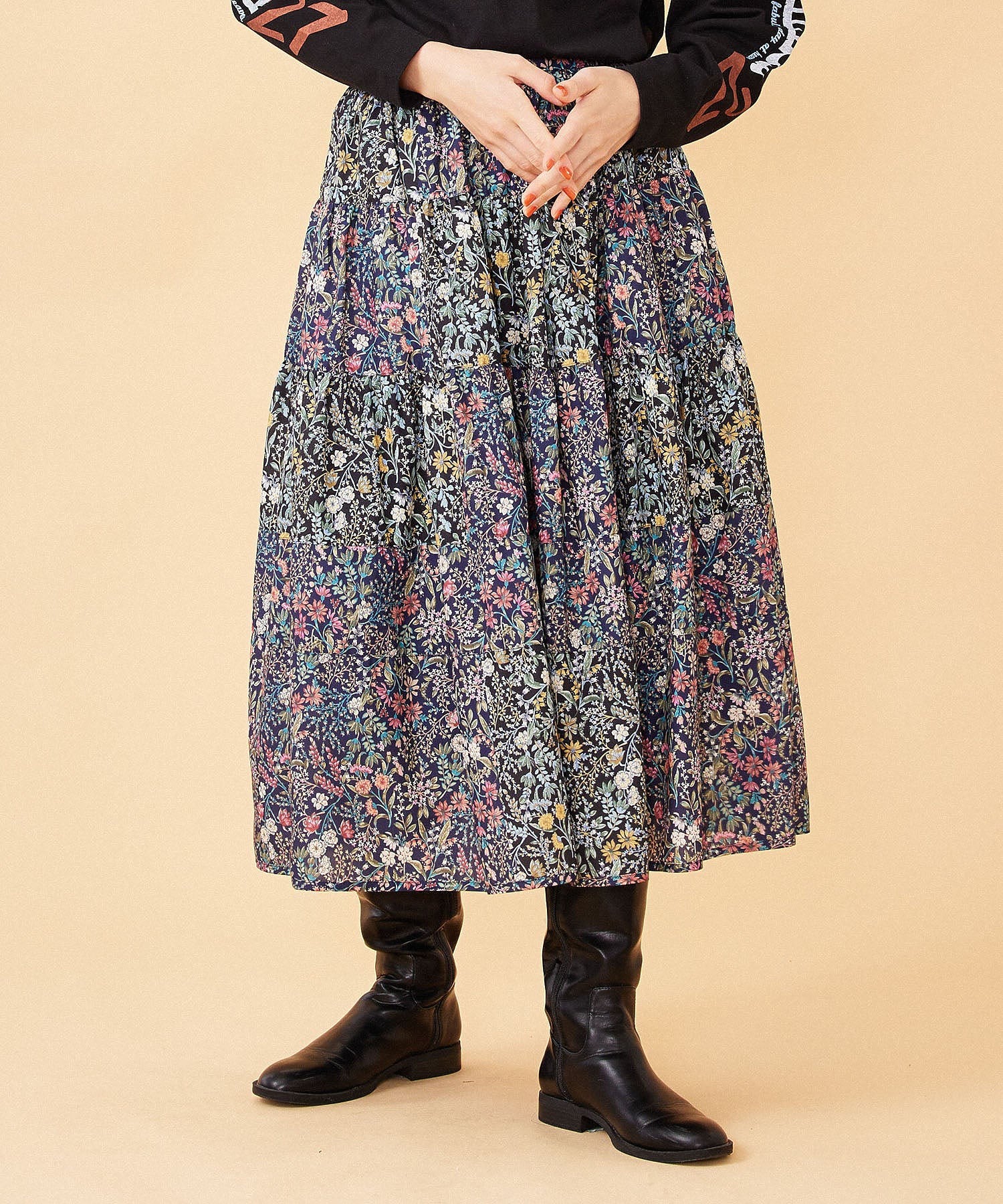 FLORAL PATTERN PANELED SKIRT MILKFED. - Image 2