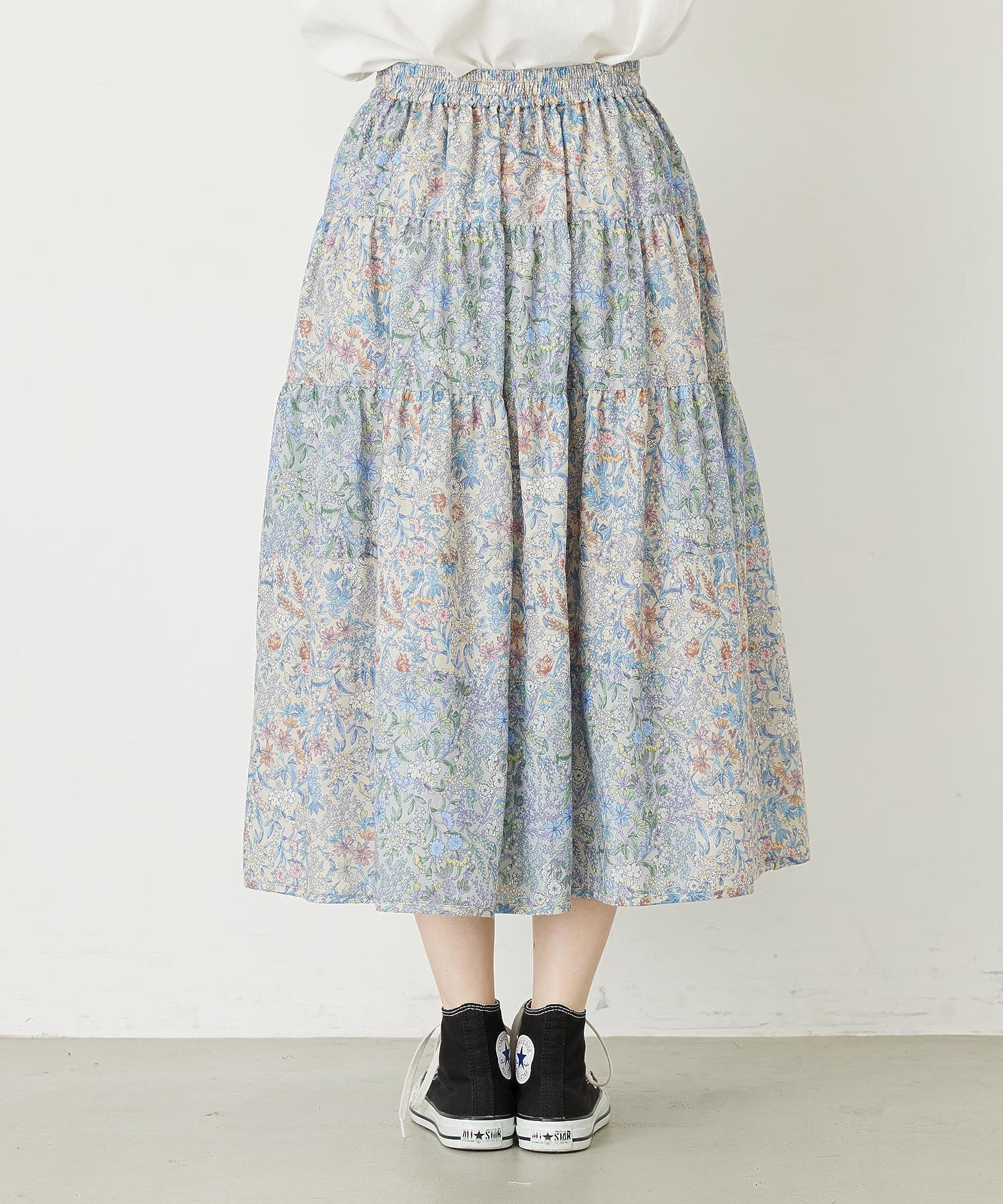 FLORAL PATTERN PANELED SKIRT MILKFED. - Image 8