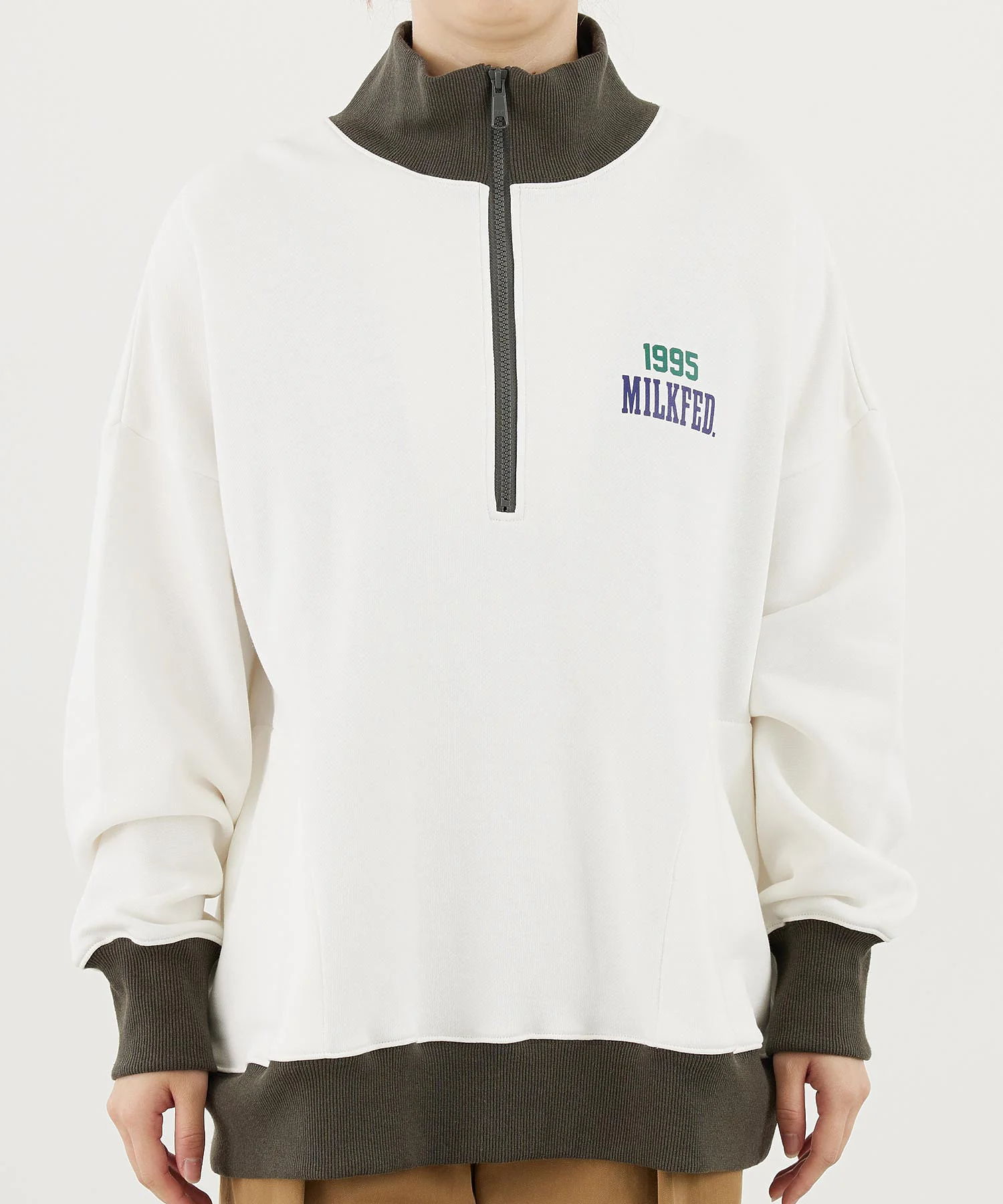 HALF ZIP SWEAT TOP MILKFED. - Image 3