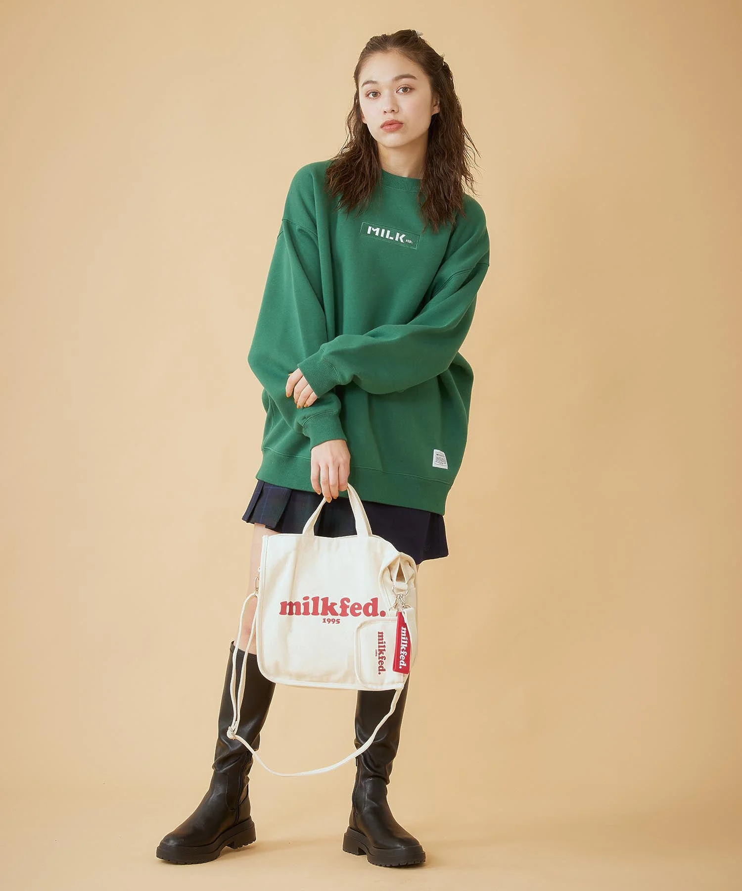 EMBROIDERED BAR BIG SWEAT TOP MILKFED. - Image 19