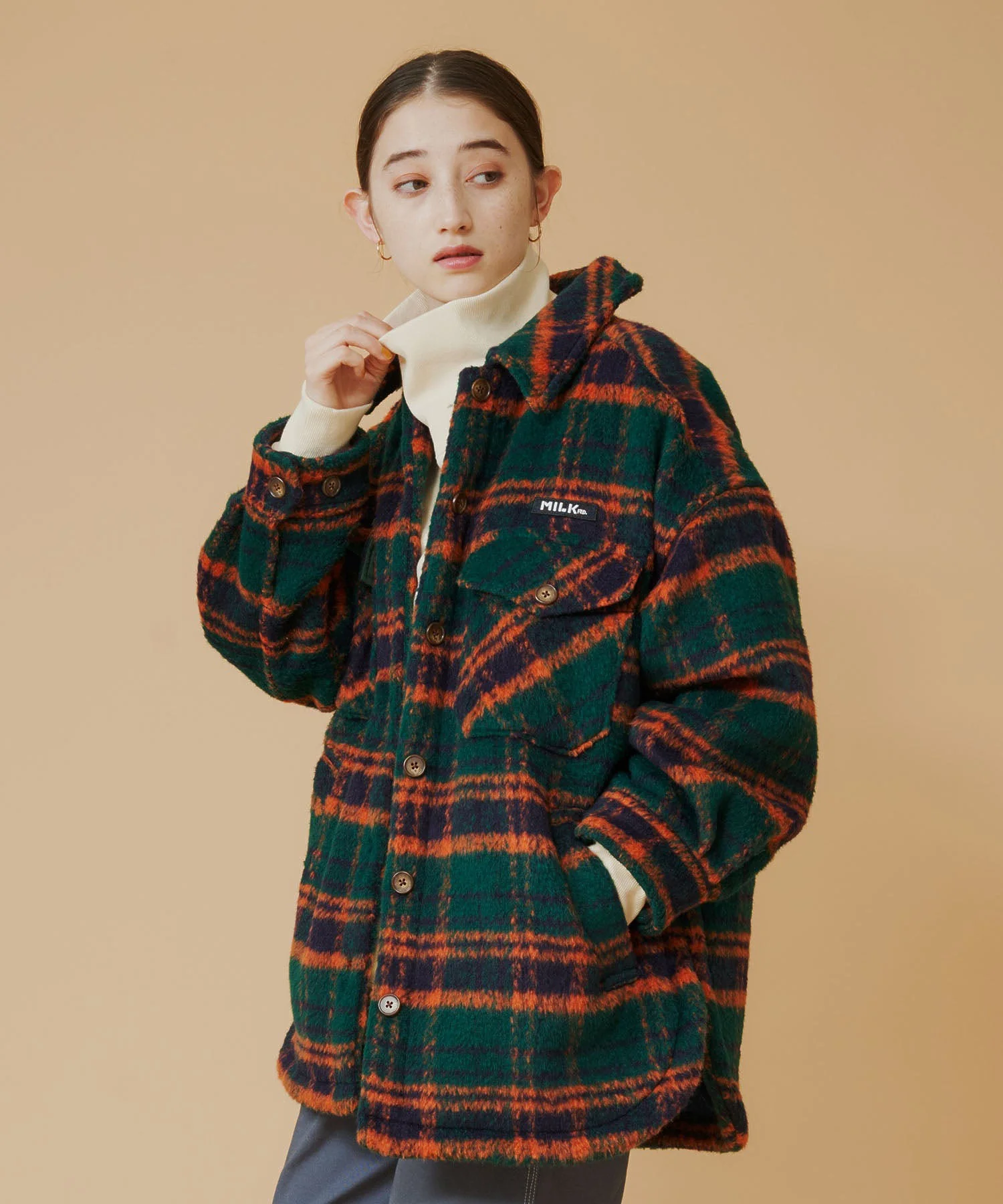 PLAID CPO JACKET MILKFED. - Image 6