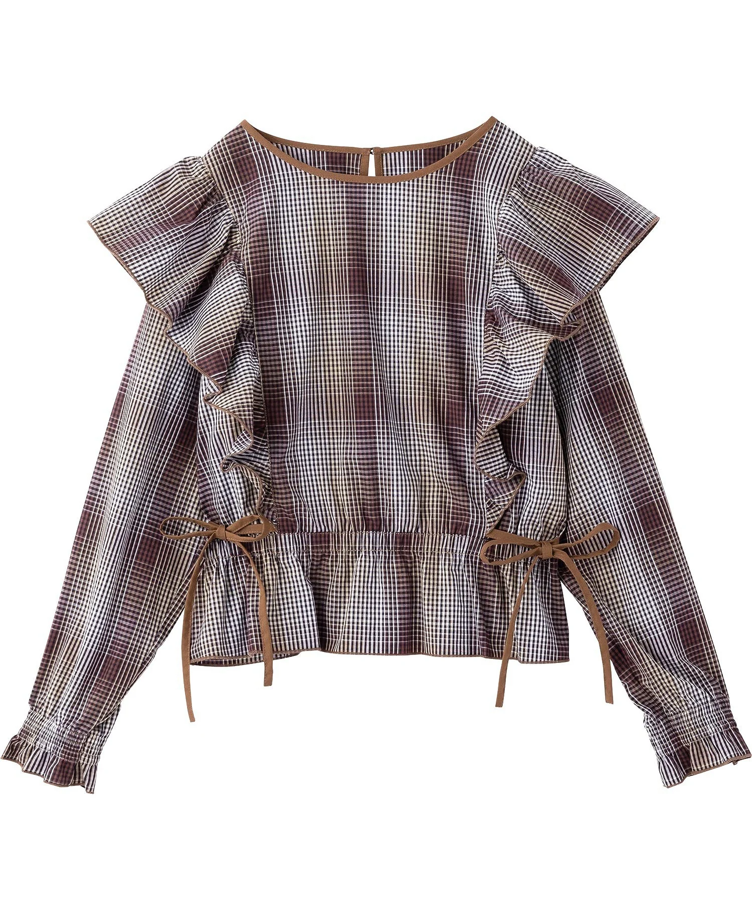 PLAID RUFFLE BLOUSE MILKFED.