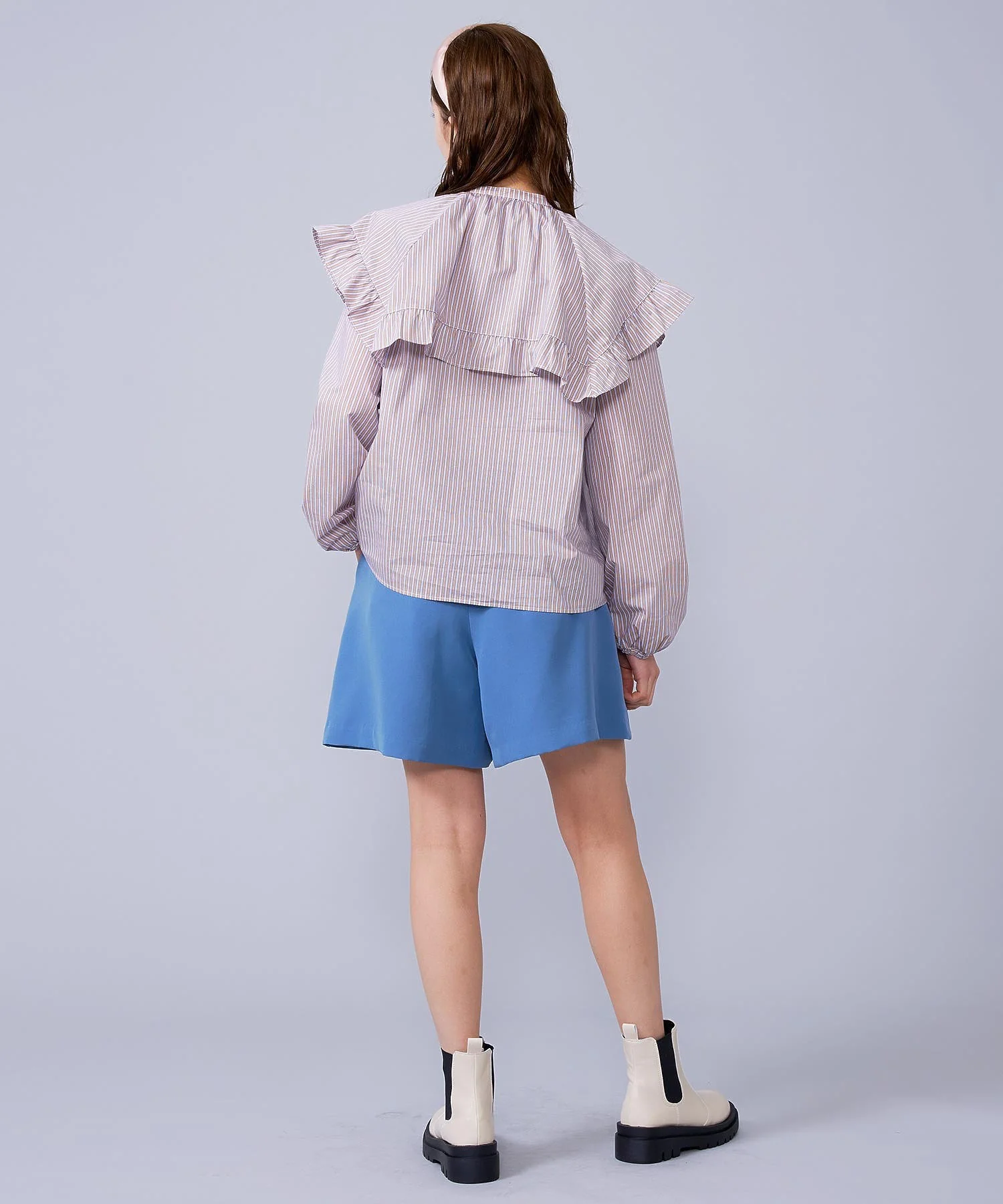 STRIPED BIG COLLAR BLOUSE MILKFED. - Image 6