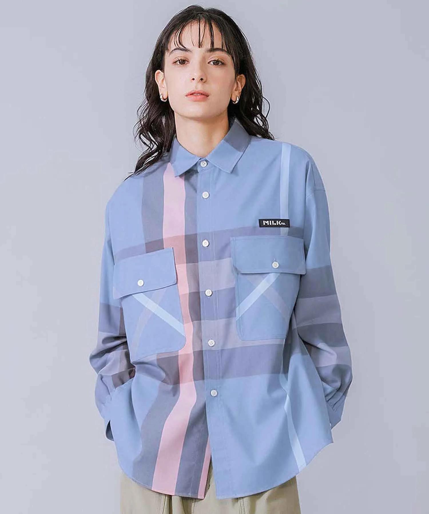 BACK LOGO PLAID SHIRT MILKFED.