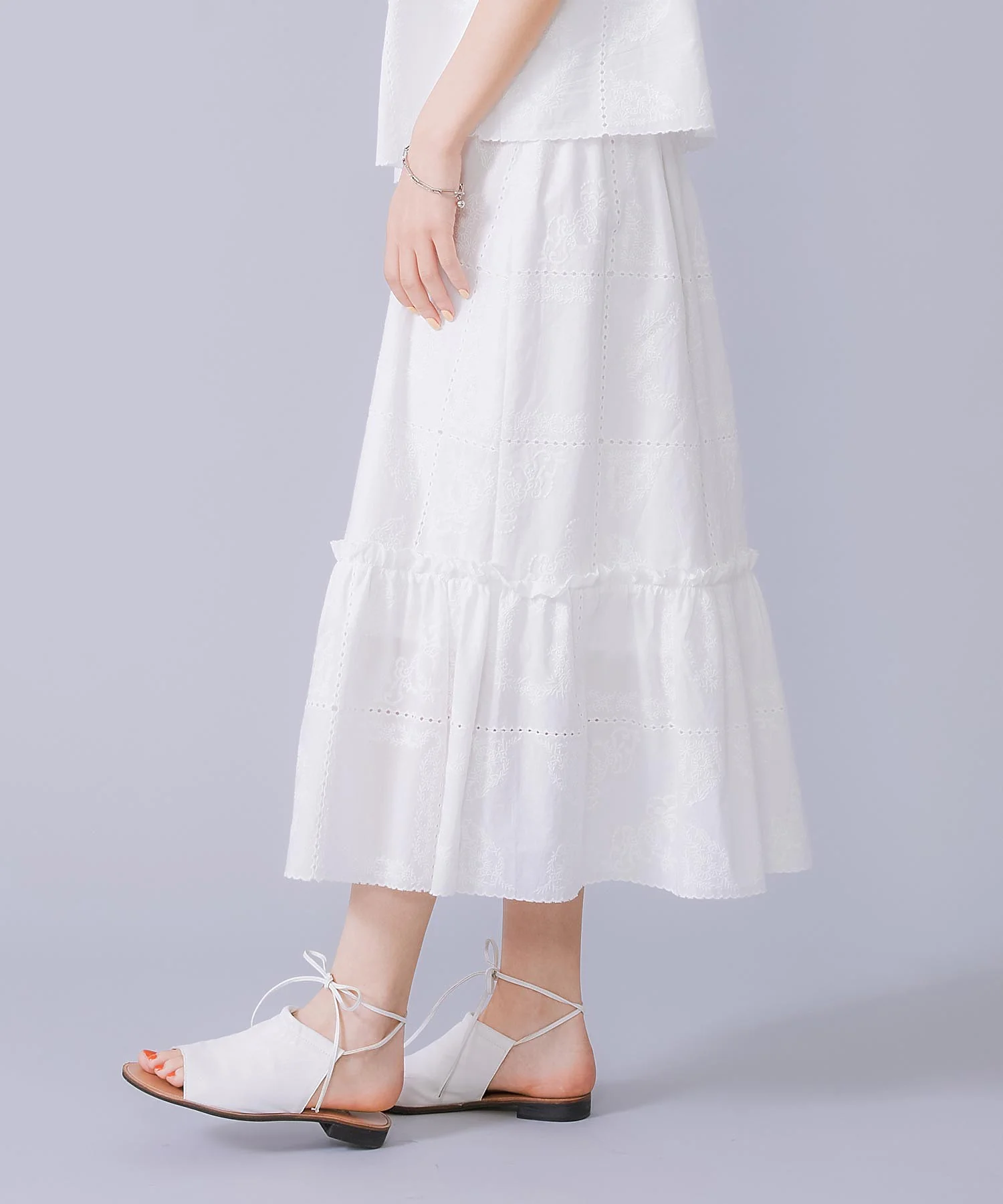 TIERED LACE SKIRT MILKFED. - Image 3