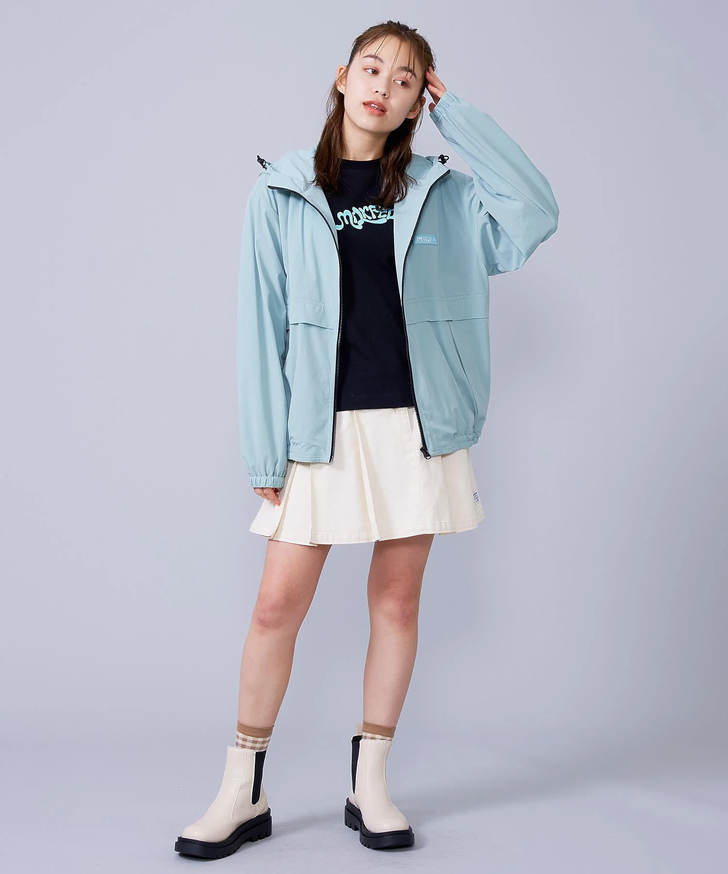 BOX PLEAT MINI SKIRT MILKFED. - Image 8