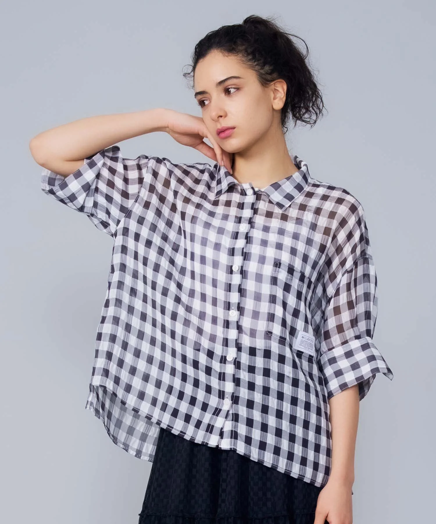 SEERSUCKER GINGHAM CHECK  SHIRT MILKFED. - Image 14