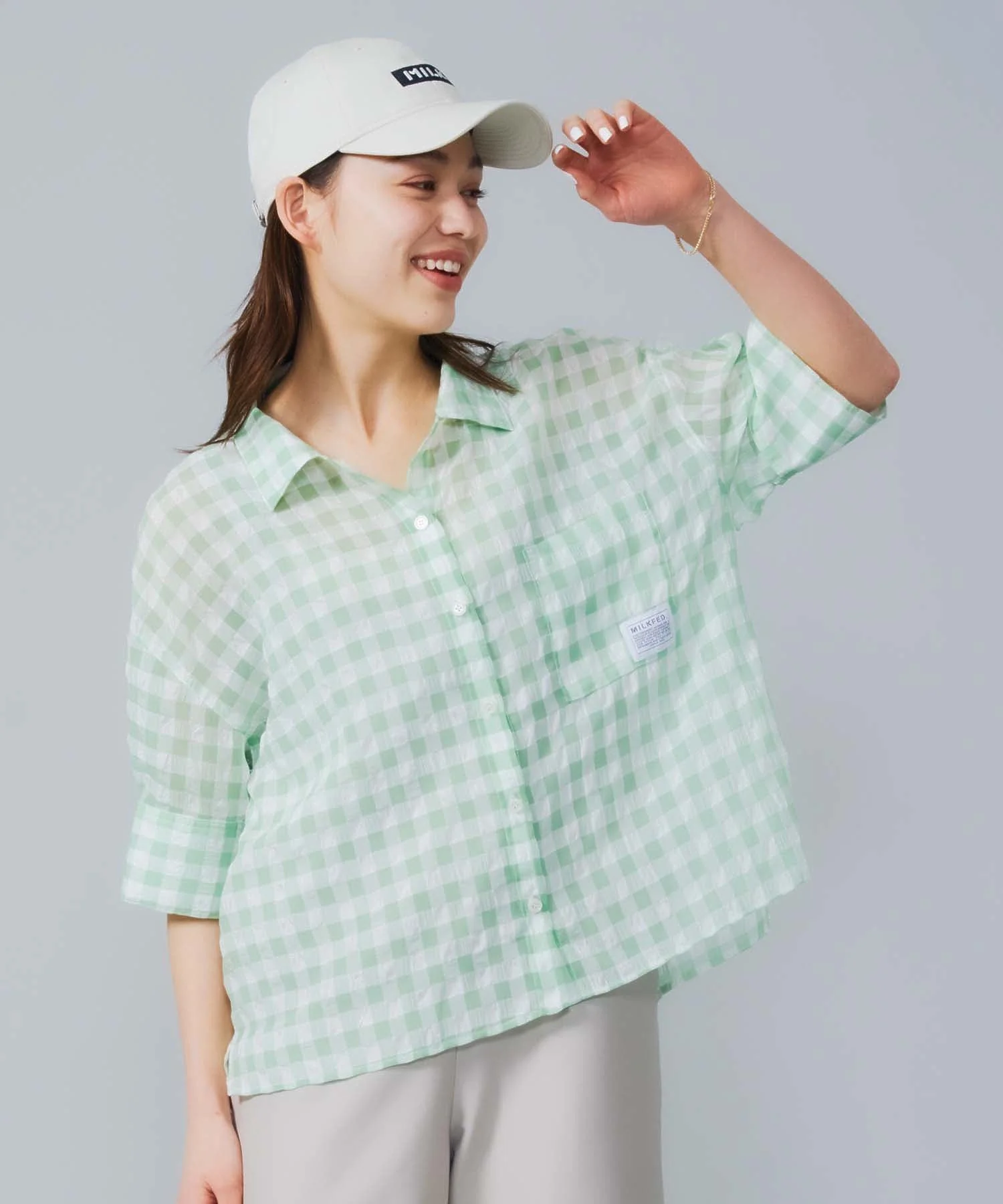 SEERSUCKER GINGHAM CHECK  SHIRT MILKFED. - Image 18