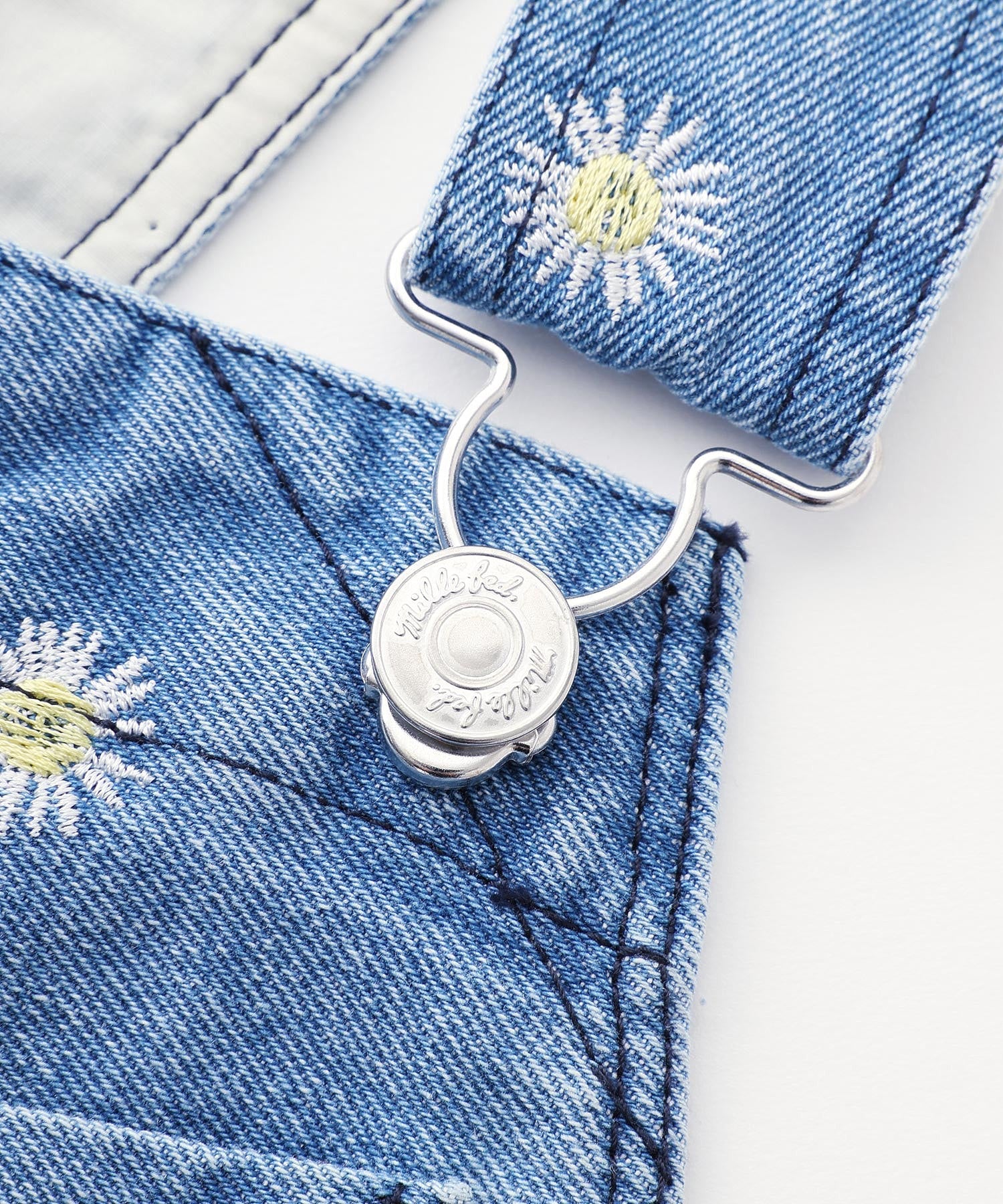 FLORAL EMBROIDERY DENIM MINI SALOPETTE MILKFED. - Image 5