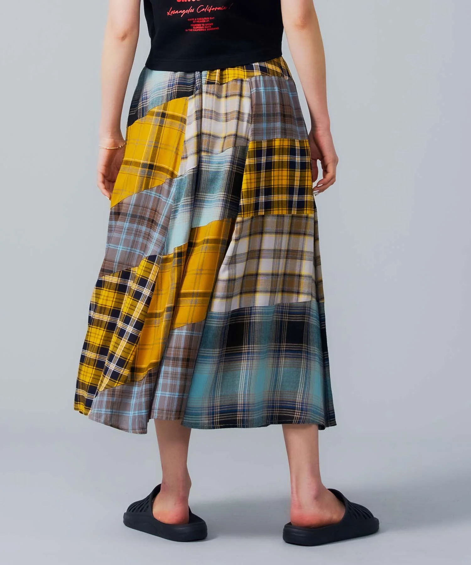 PLAID PATCHWORK SKIRT MILKFED. - Image 10