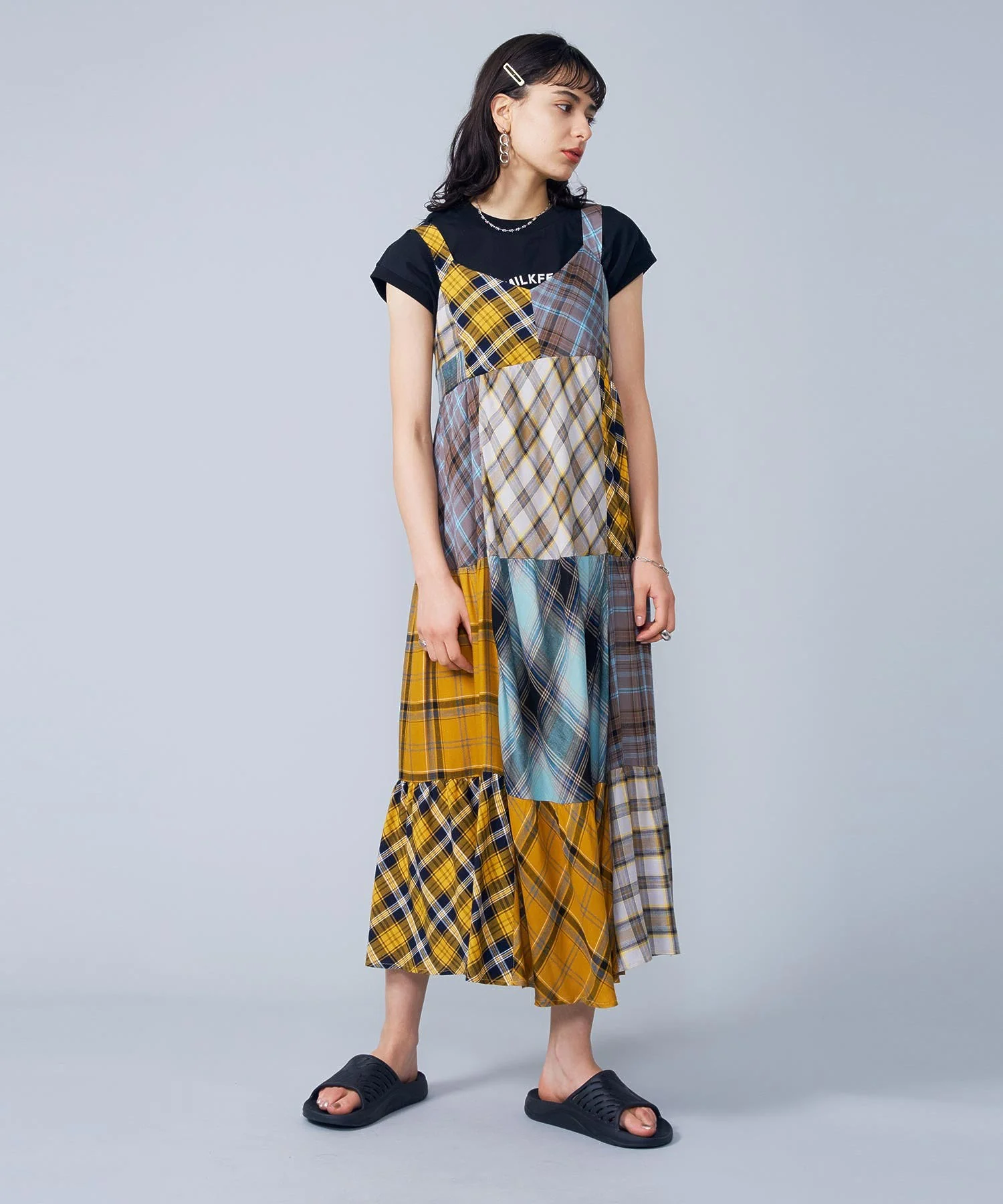 PLAID PATCHWORK DRESS MILKFED. - Image 2