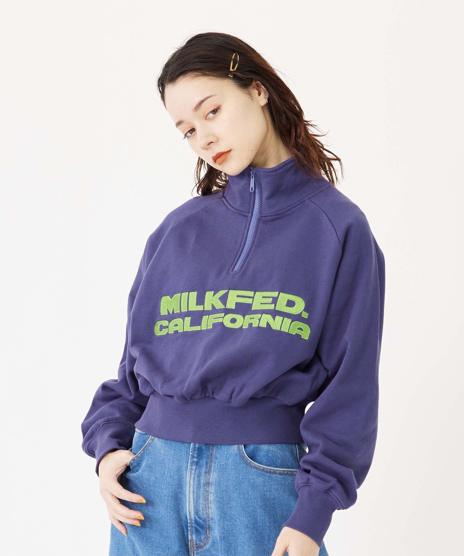 STAND COLLAR HALF ZIP SWEATSHIRT MILKFED. - Image 13