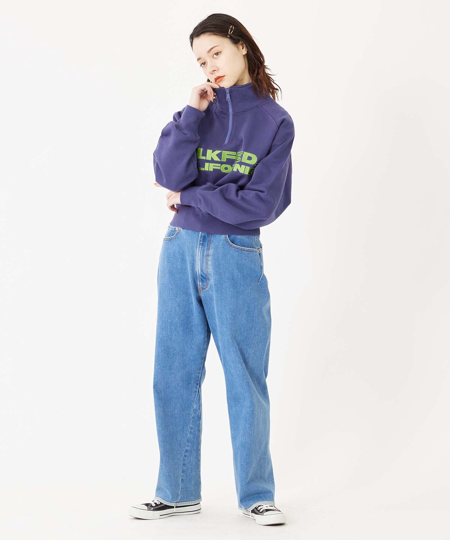 STAND COLLAR HALF ZIP SWEATSHIRT MILKFED. - Image 16
