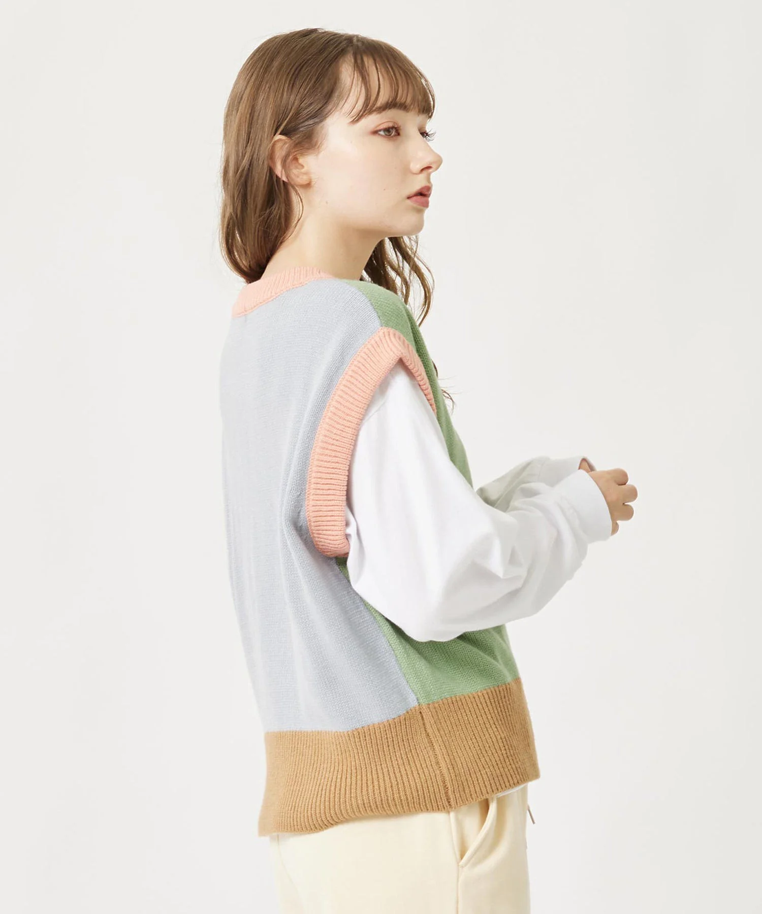 PANELED KNIT VEST MILKFED. - Image 17