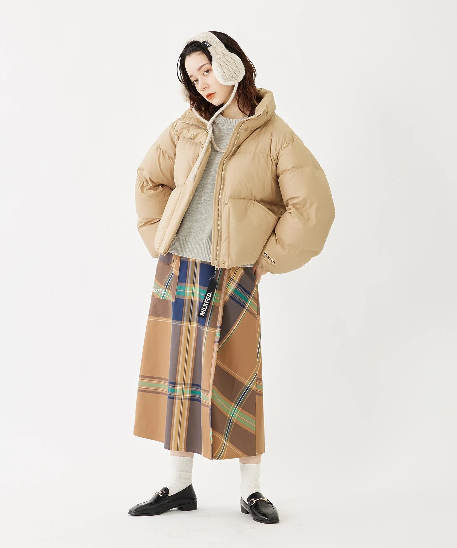 PLAID WRAP SKIRT MILKFED. - Image 11