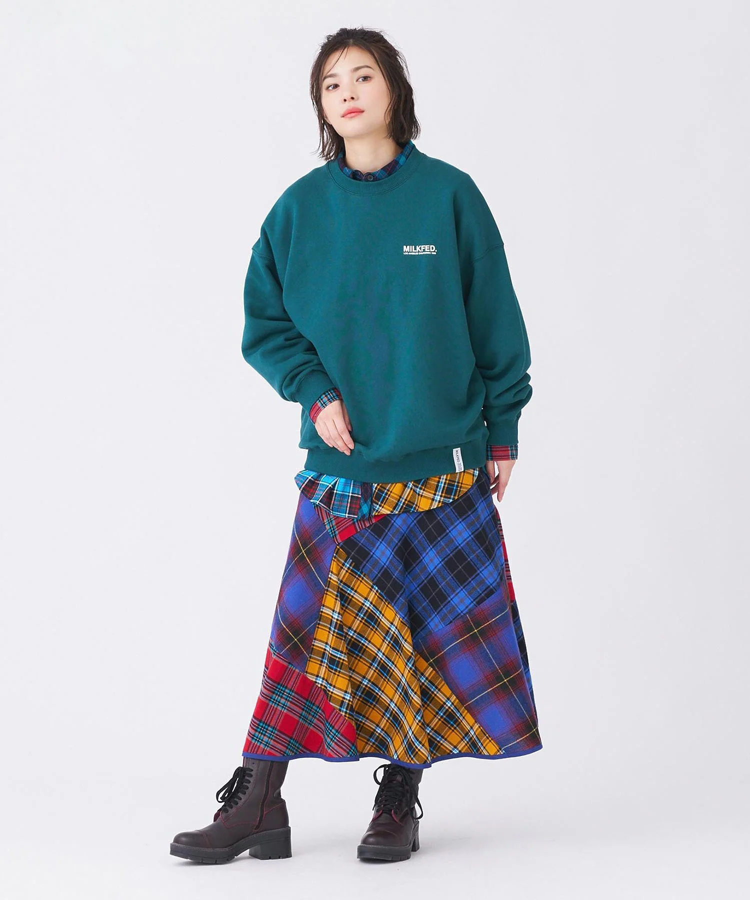 PLAID PATCHWORK SKIRT MILKFED. - Image 17