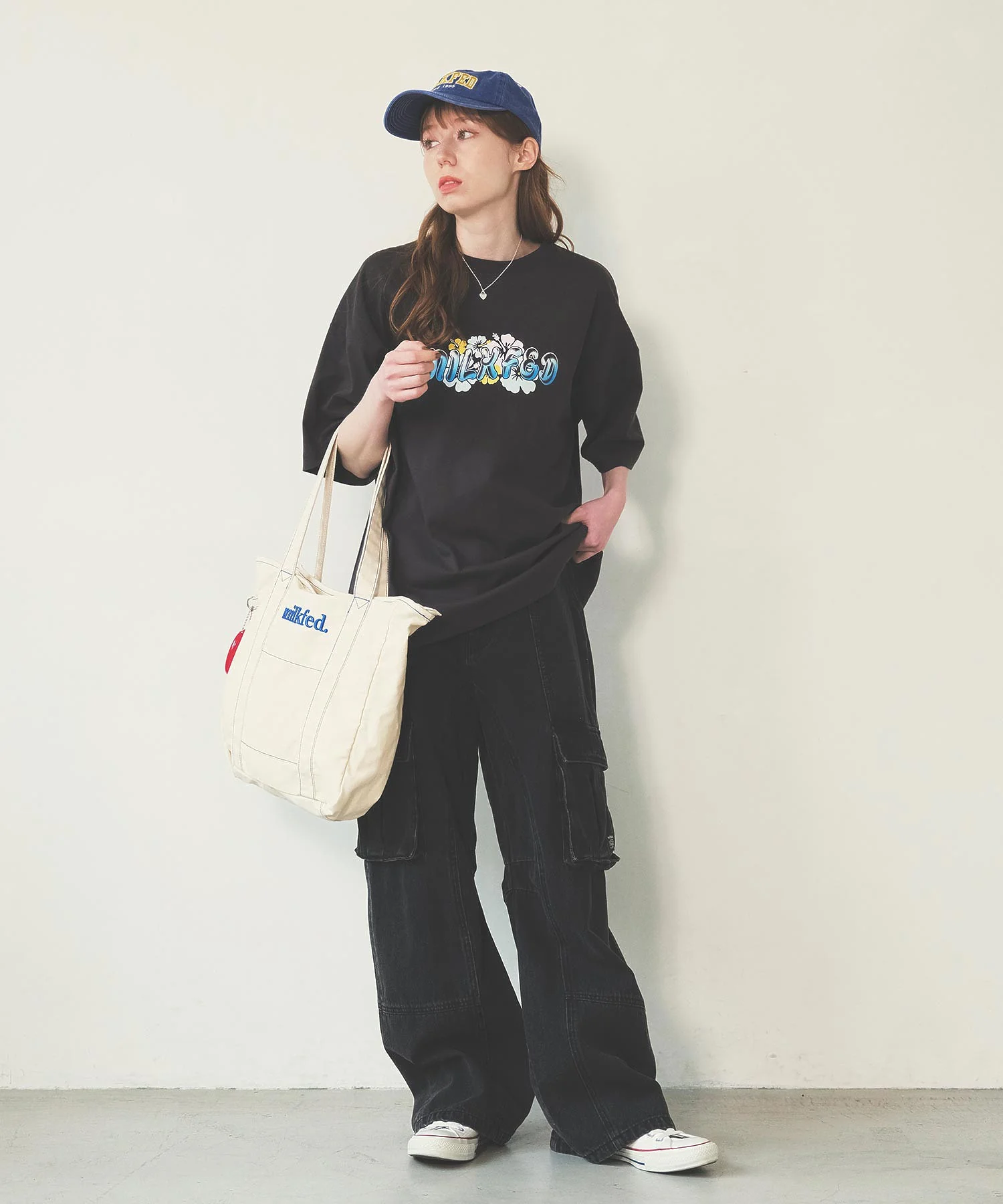 CONTRAST STITCH TOTE BAG MILKFED. - Image 10