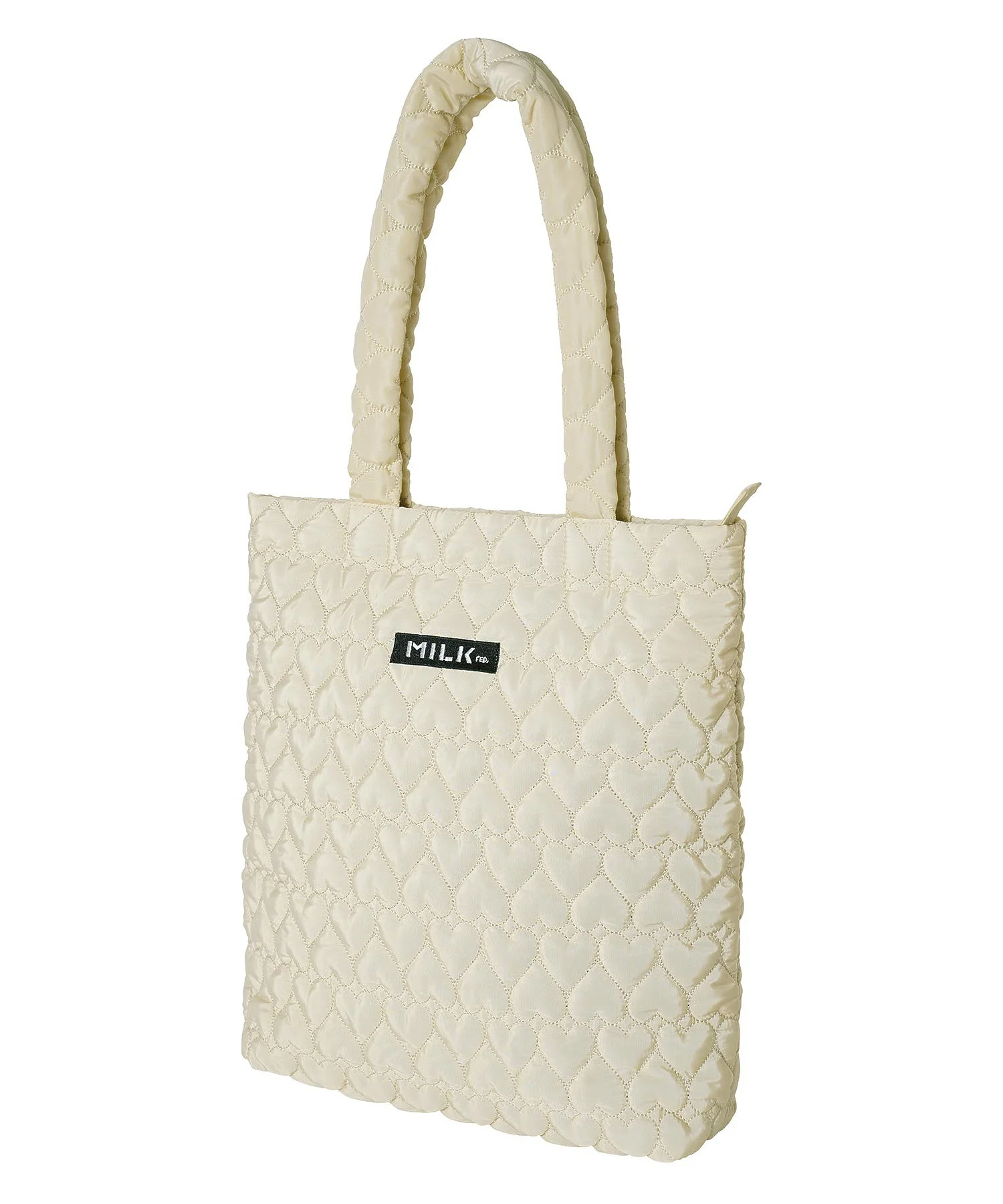 HEART QUILTED TOTE BAG MILKFED. - Image 4