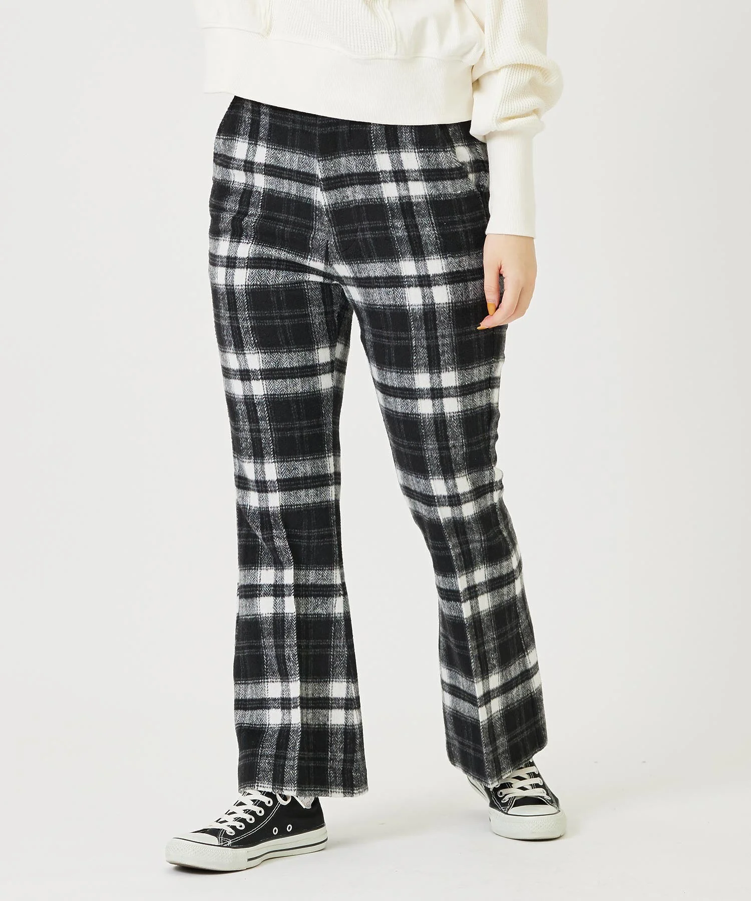 PLAID FLARE PANTS MILKFED. - Image 3