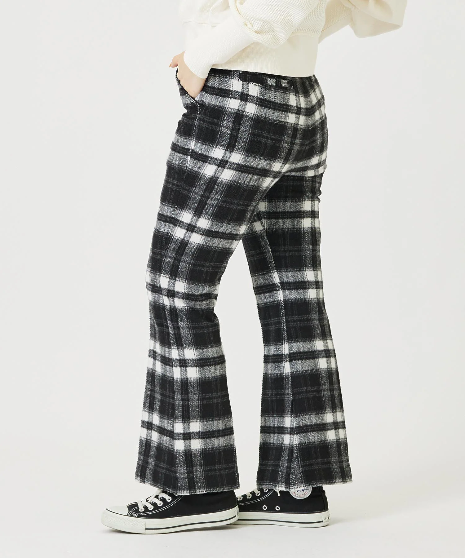 PLAID FLARE PANTS MILKFED. - Image 4