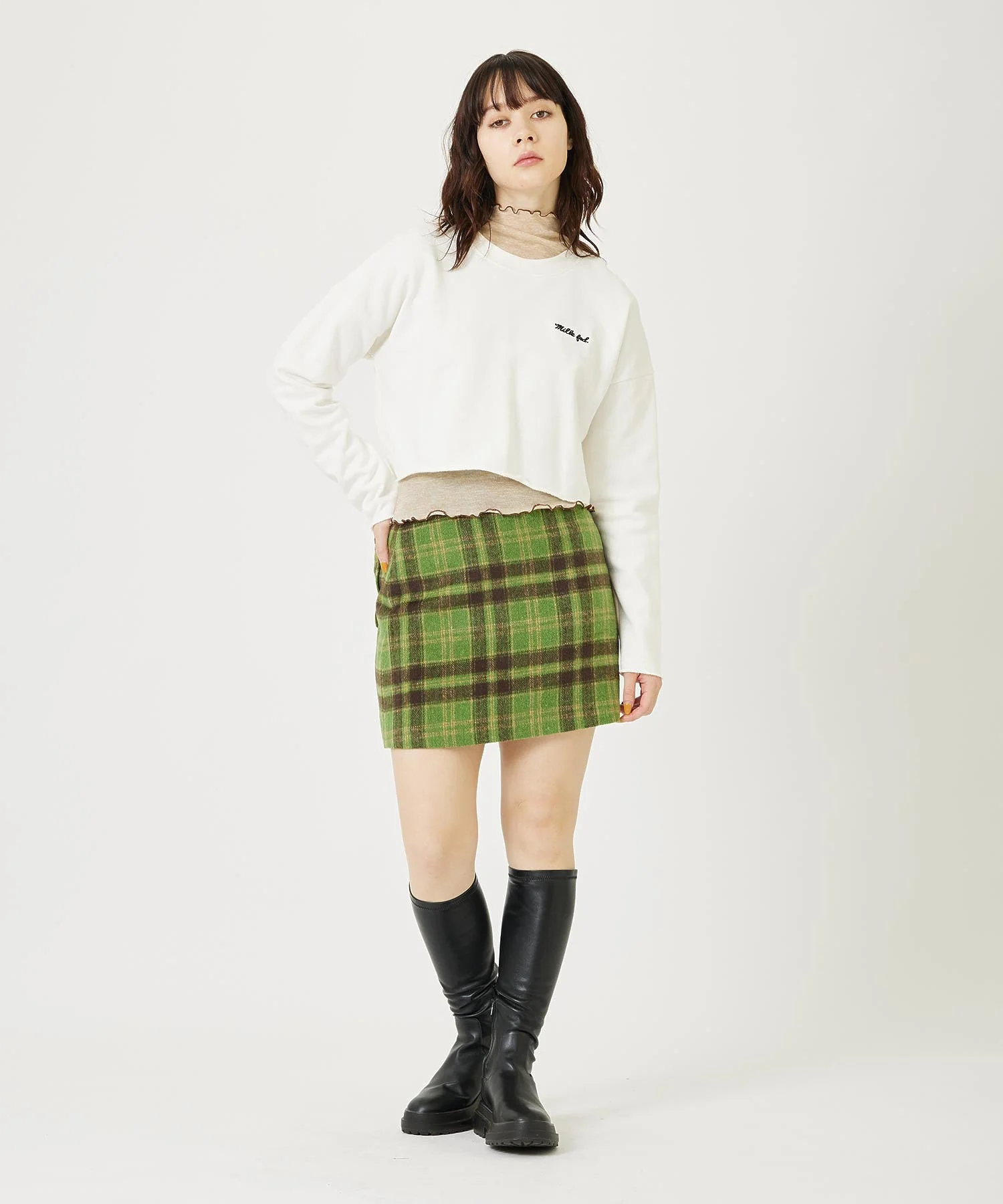 PLAID MINI SKIRT MILKFED. - Image 12