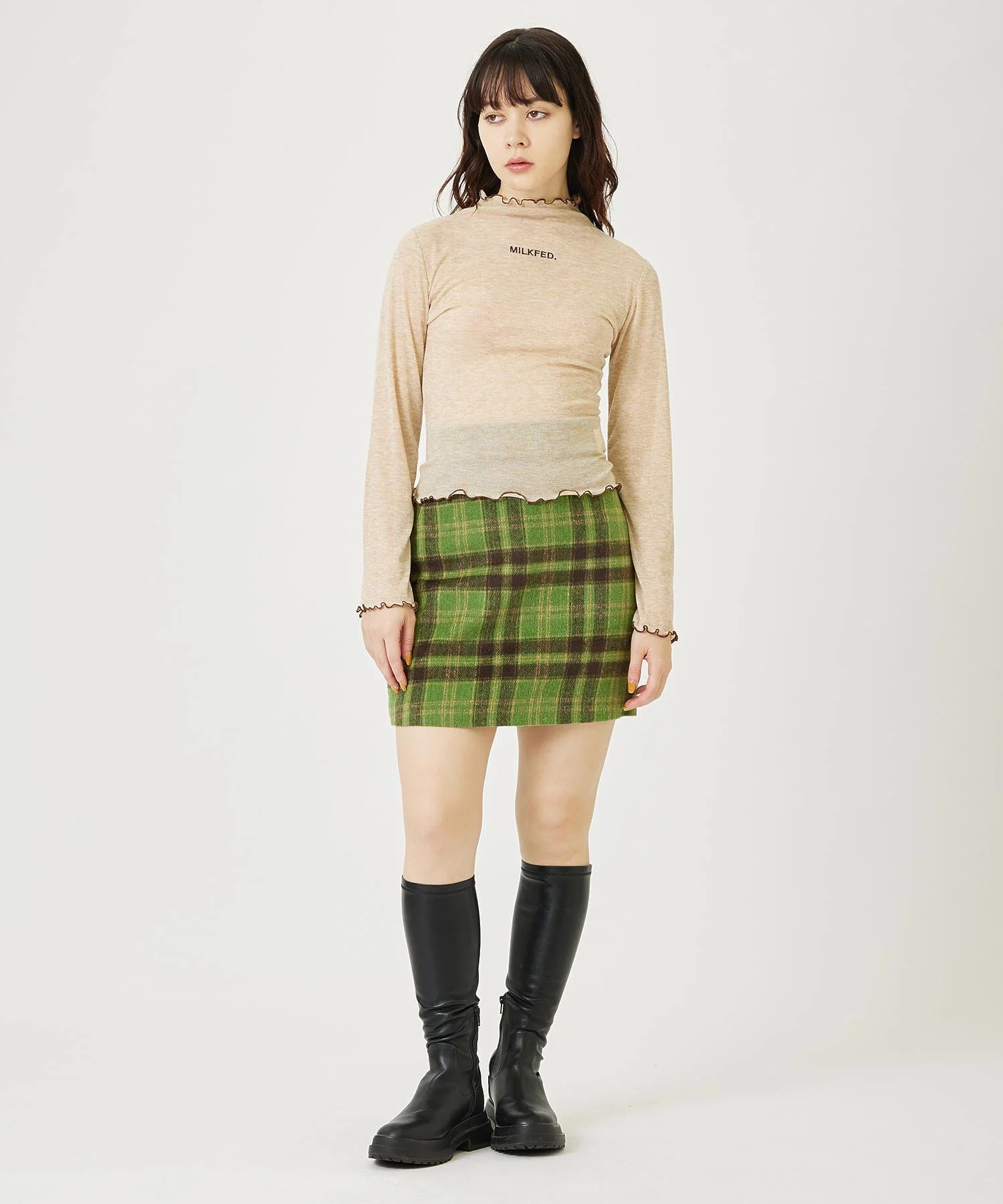 PLAID MINI SKIRT MILKFED. - Image 13