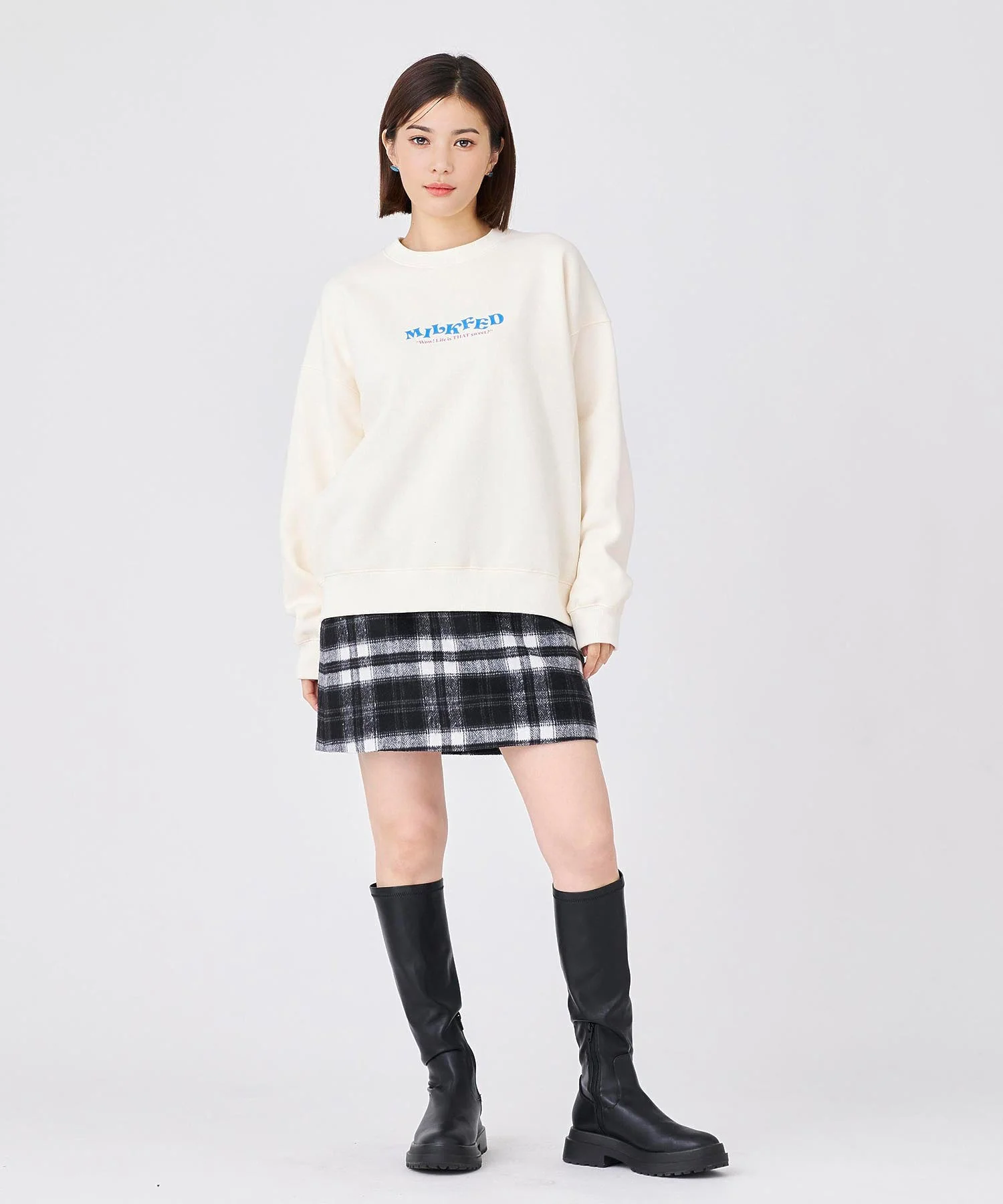 PLAID MINI SKIRT MILKFED. - Image 9