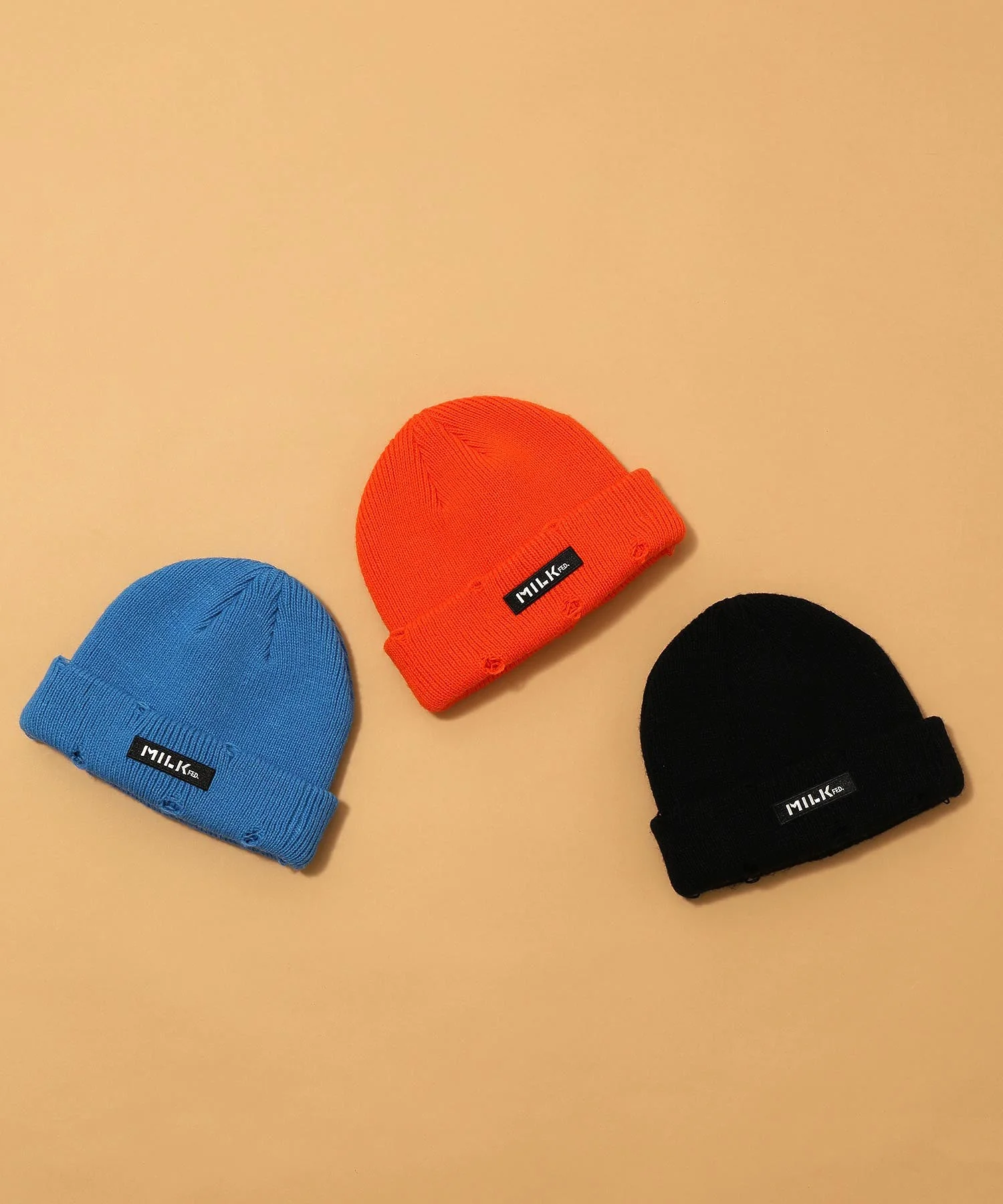 BAR LOGO CRASH KNIT CAP MILKFED. - Image 2