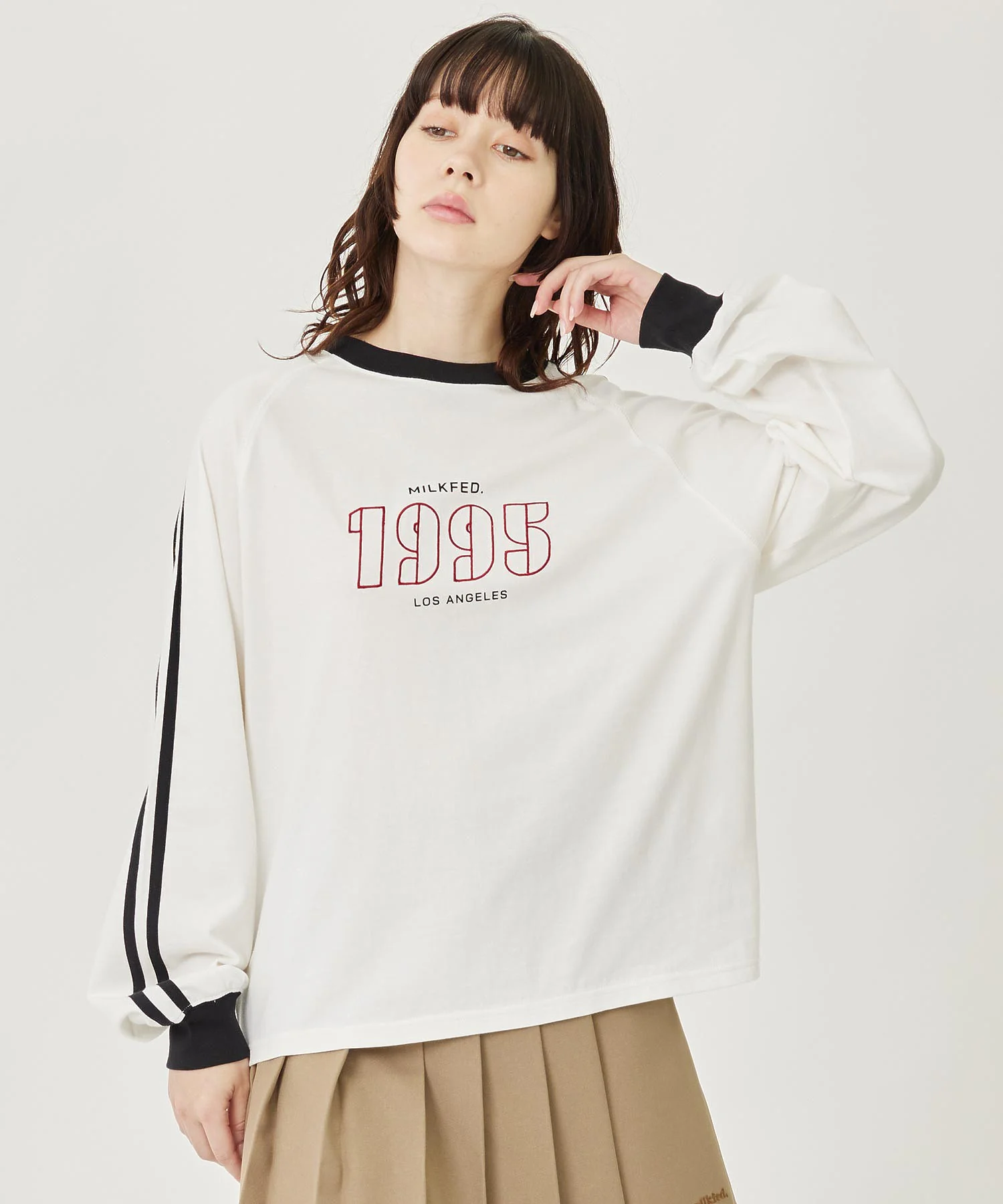SIDE STRIPE L/S TOP MILKFED. - Image 3