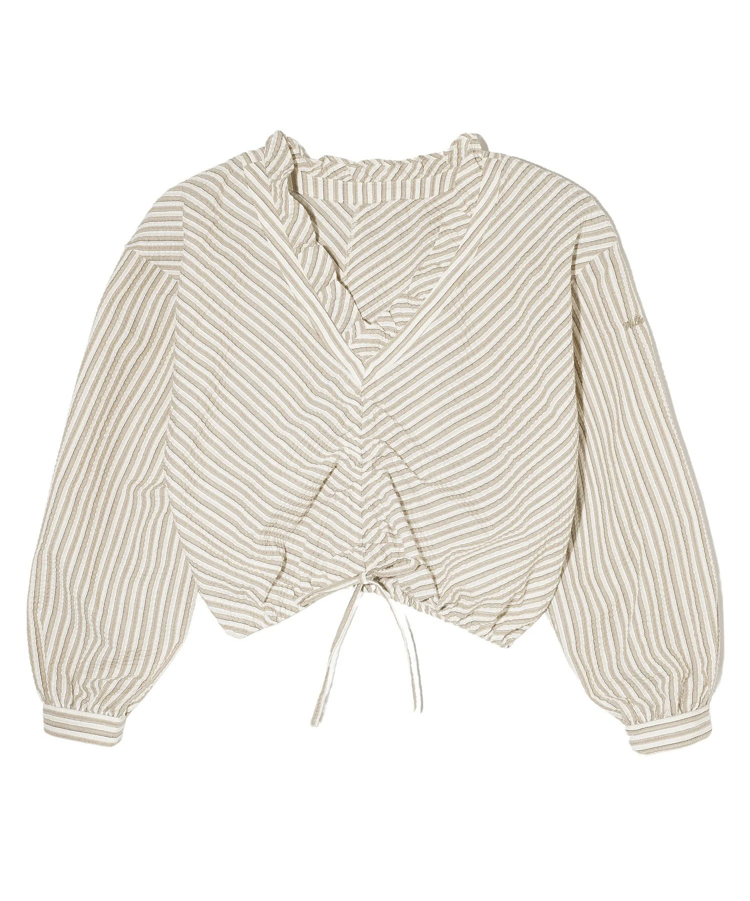STRIPED RUFFLE COLLAR BLOUSE MILKFED.