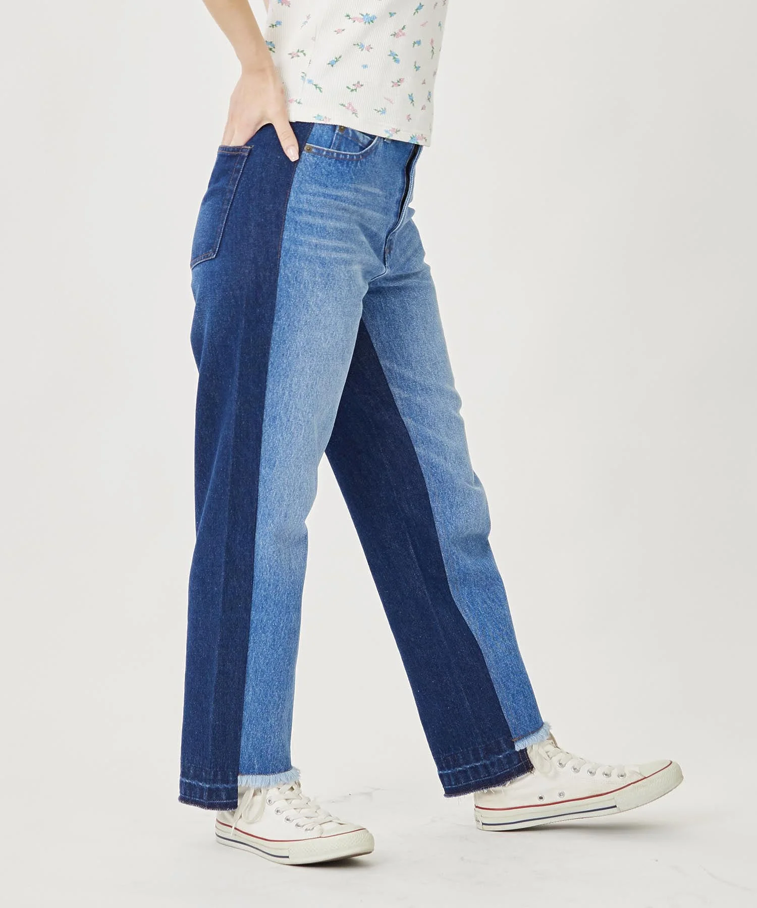 BICOLOR DENIM PANTS MILKFED. - Image 7