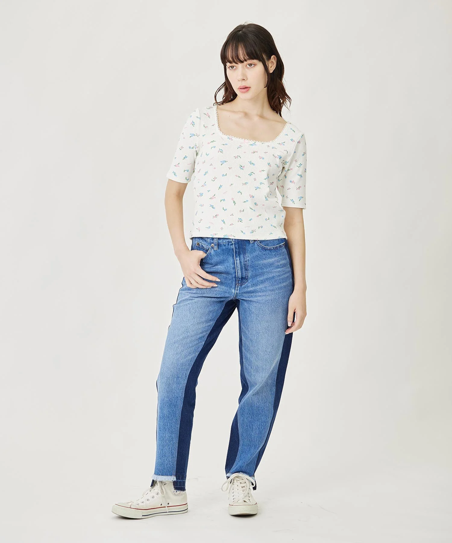 BICOLOR DENIM PANTS MILKFED. - Image 9