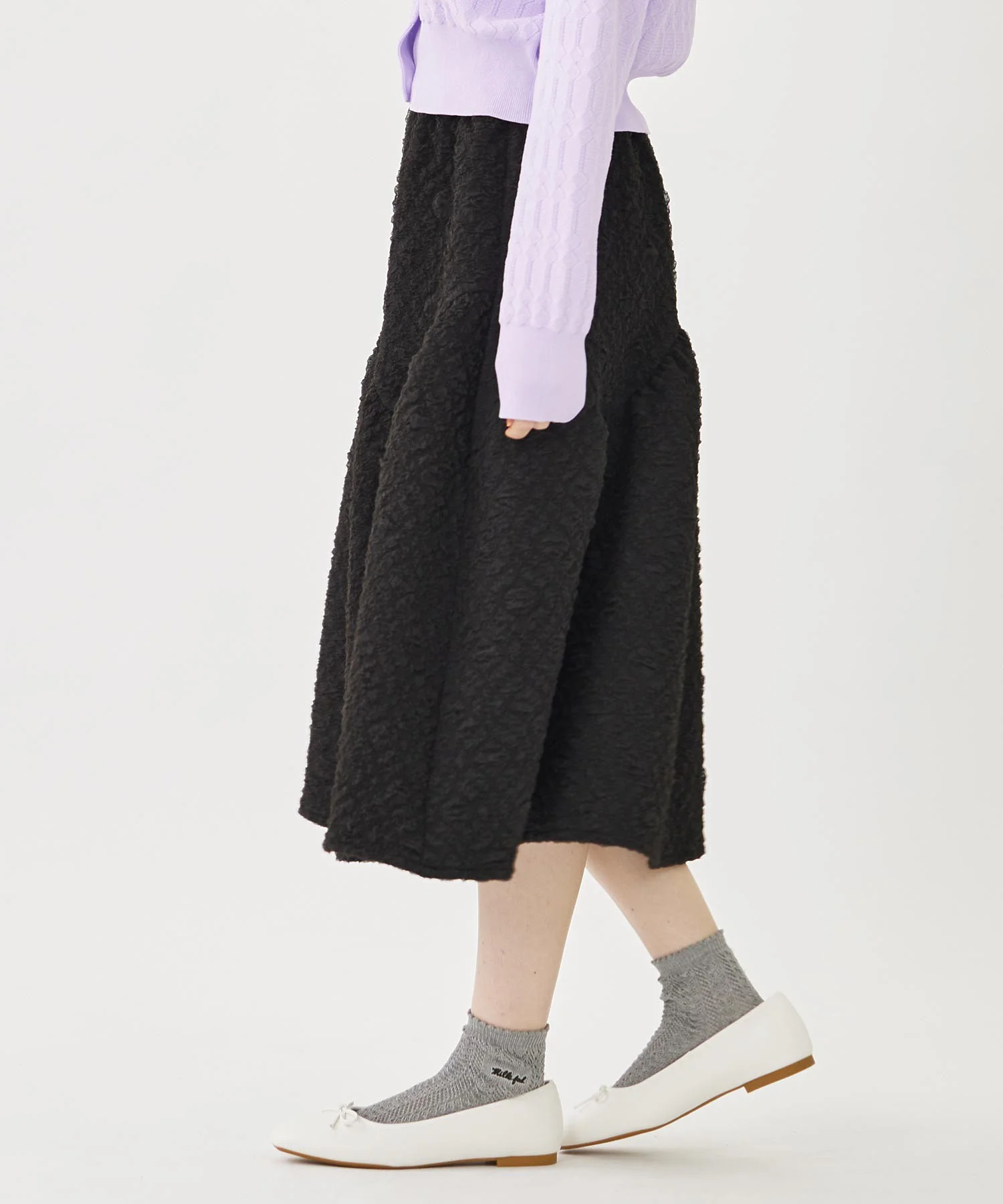 TULLE JACQUARD GATHERED SKIRT MILKFED. - Image 4
