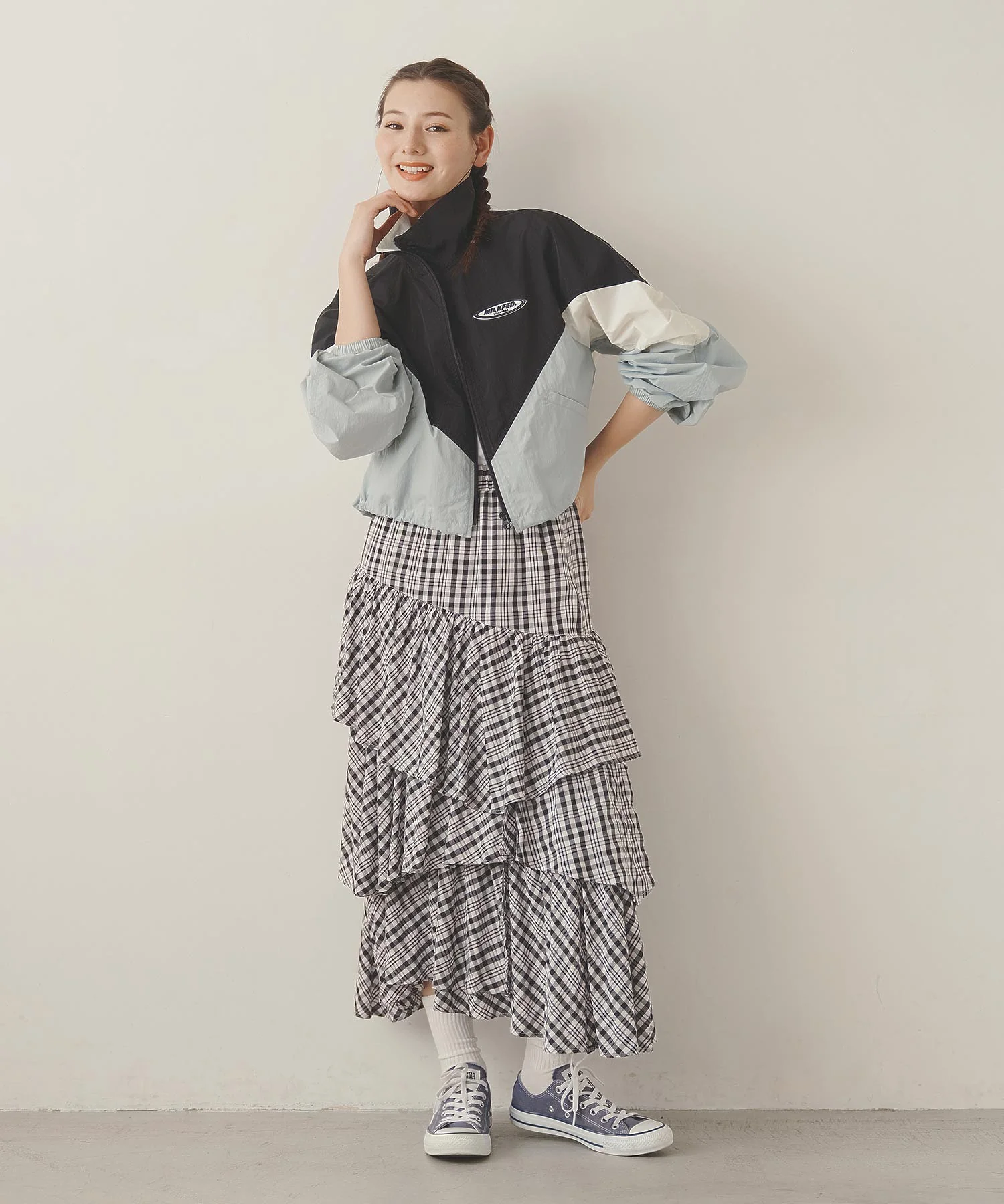 PLAID TIERED SKIRT MILKFED. - Image 11